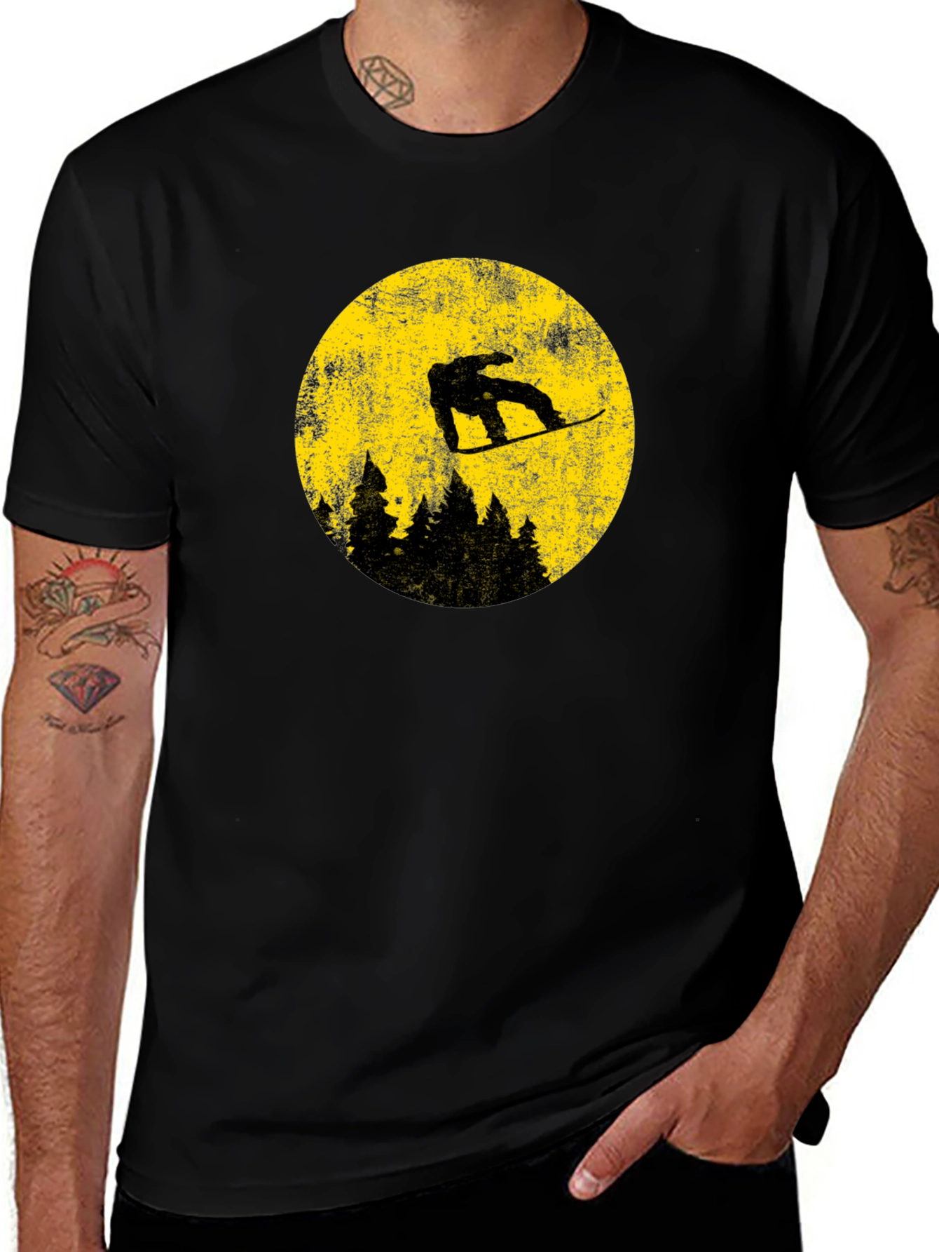 Variant 9 of Snowboarder Moon Graphic Tee
