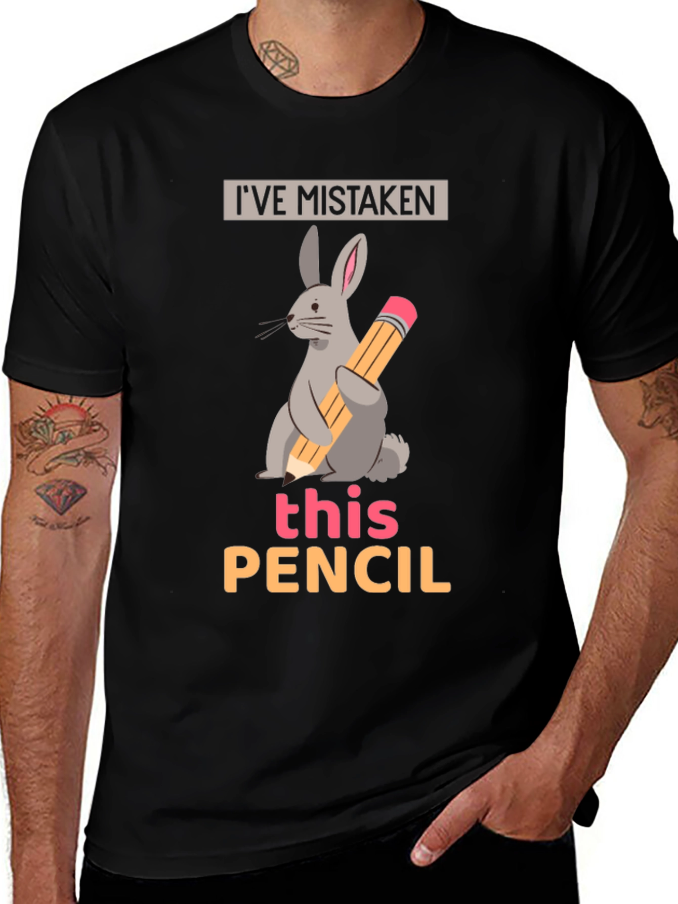 Variant 2 of Funny Rabbit Pencil Men's T-Shirt