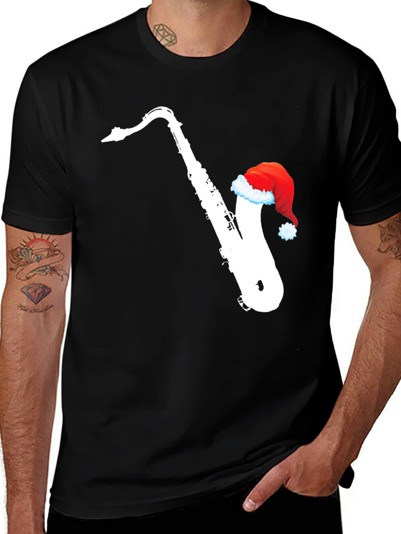 Variant 12 of Saxophone Christmas T-Shirt - Holiday Music Apparel