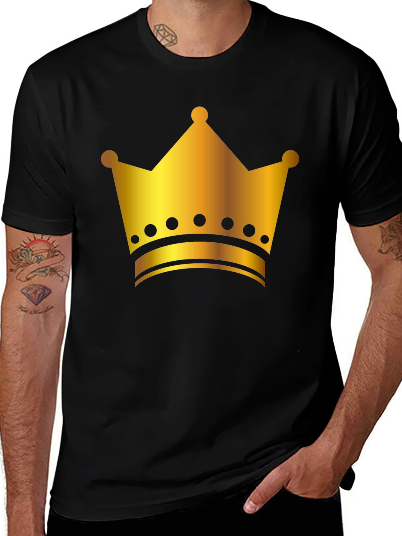 Variant 14 of King Crown Graphic Tee - Black Cotton T-Shirt