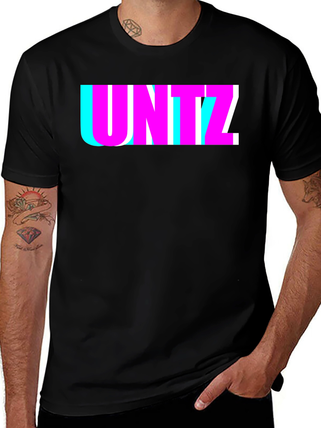 Variant 24 of UNTZ T-Shirt - Black with Bold Graphic Design