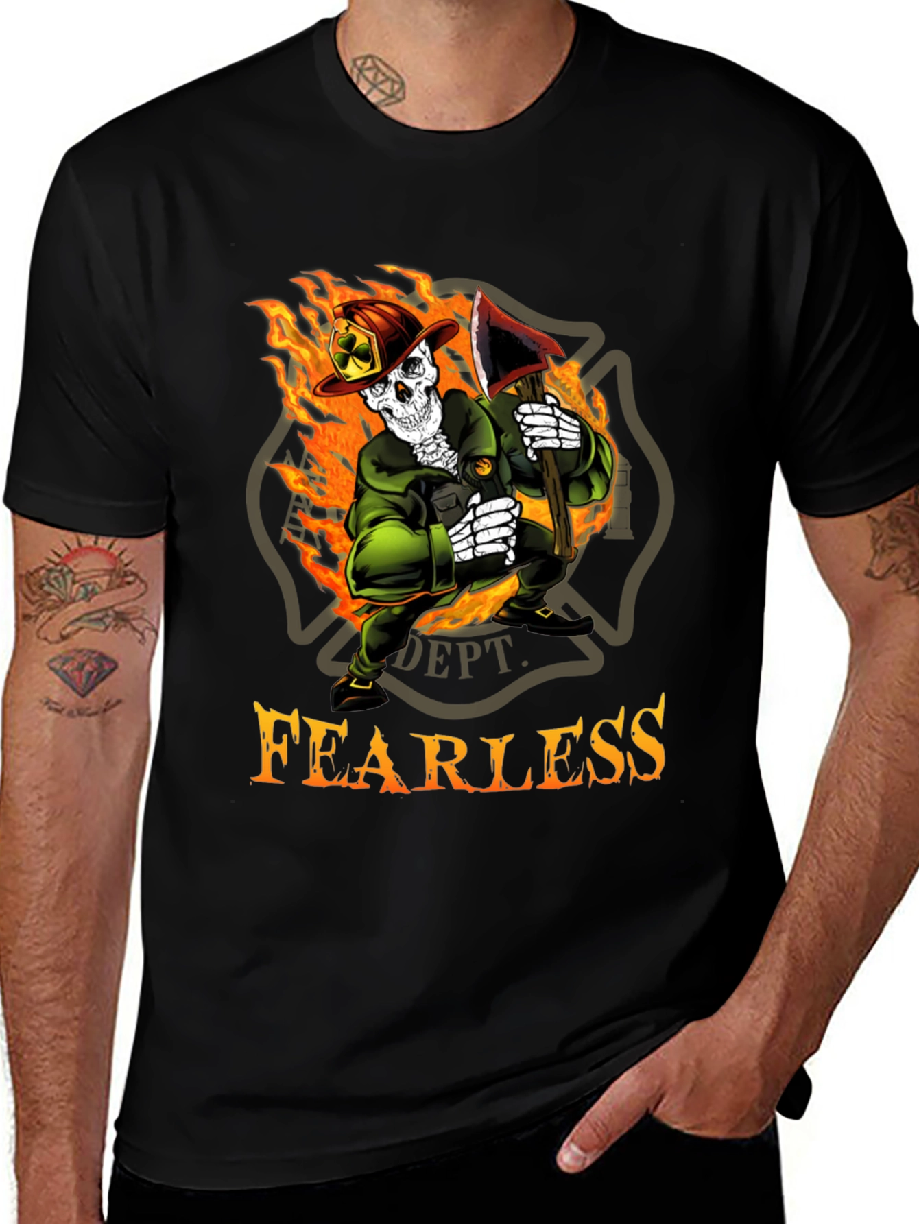 Variant 20 of Fearless Firefighter Skeleton Graphic T-Shirt