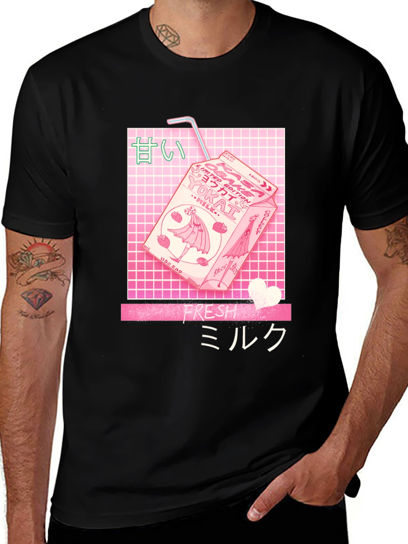 Variant 30 of Fresh Milk Yoka! T-Shirt - Anime Strawberry Milk
