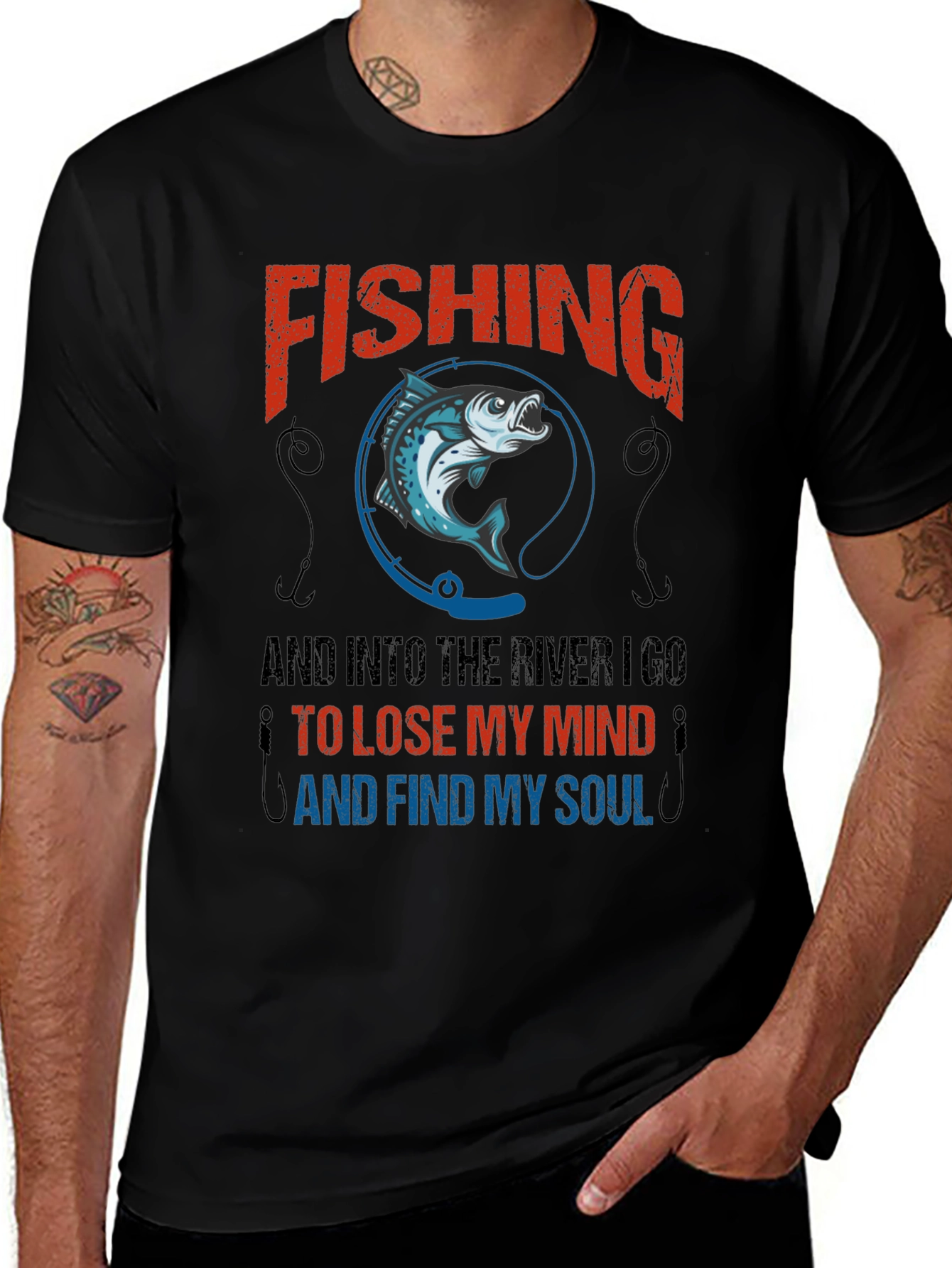 Variant 14 of Fishing Lover T-Shirt - River Go To Lose My Mind And Find My Soul