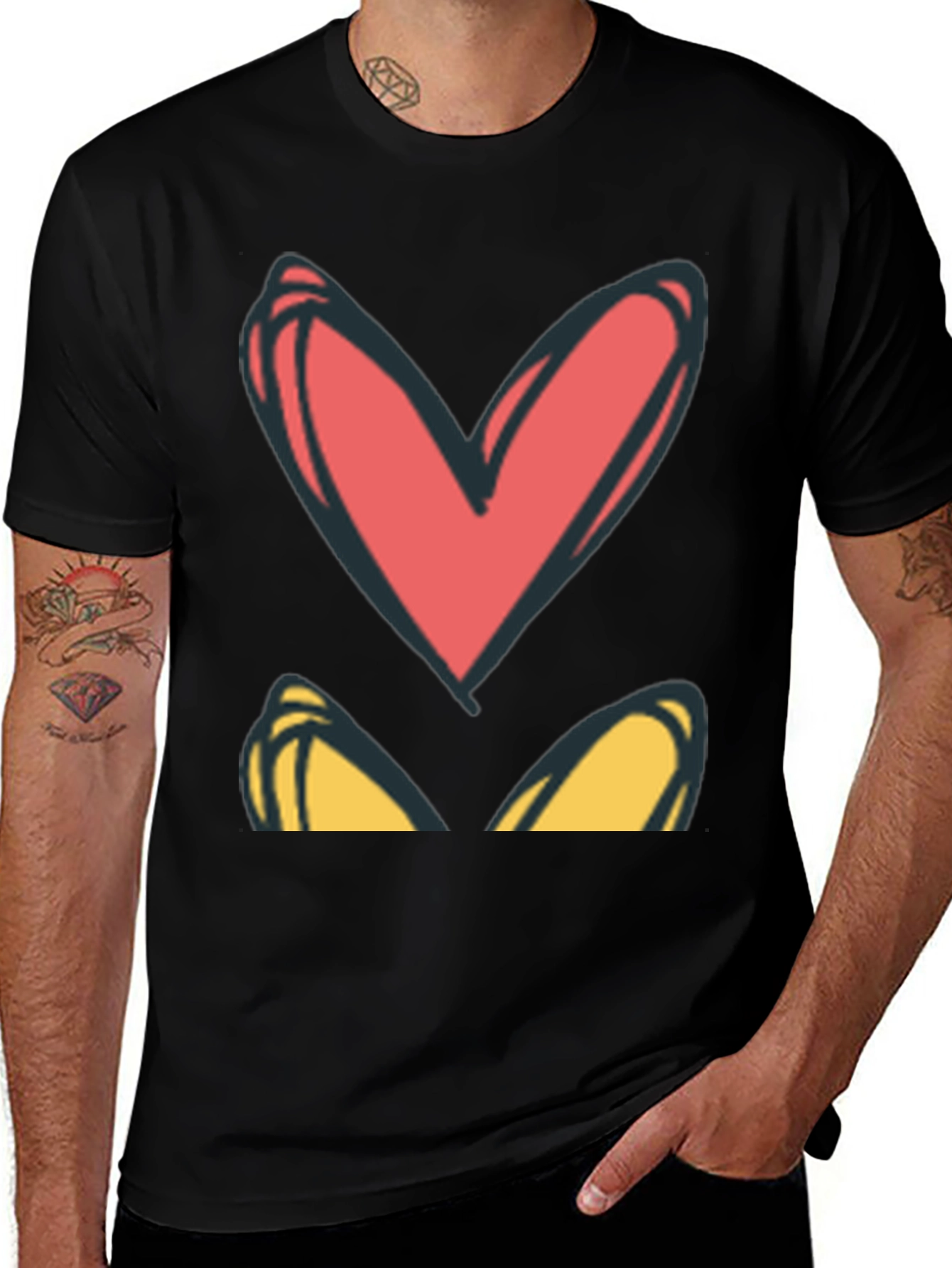 Variant 15 of Heart Eyes Graphic Tee - Black