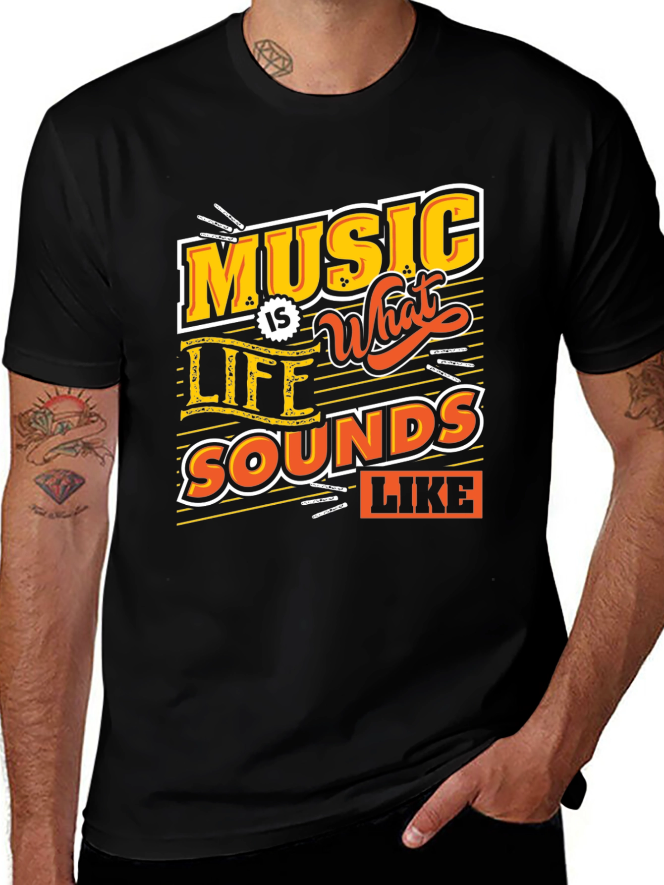 Variant 17 of Music Is What Life Sounds Like Graphic Tee