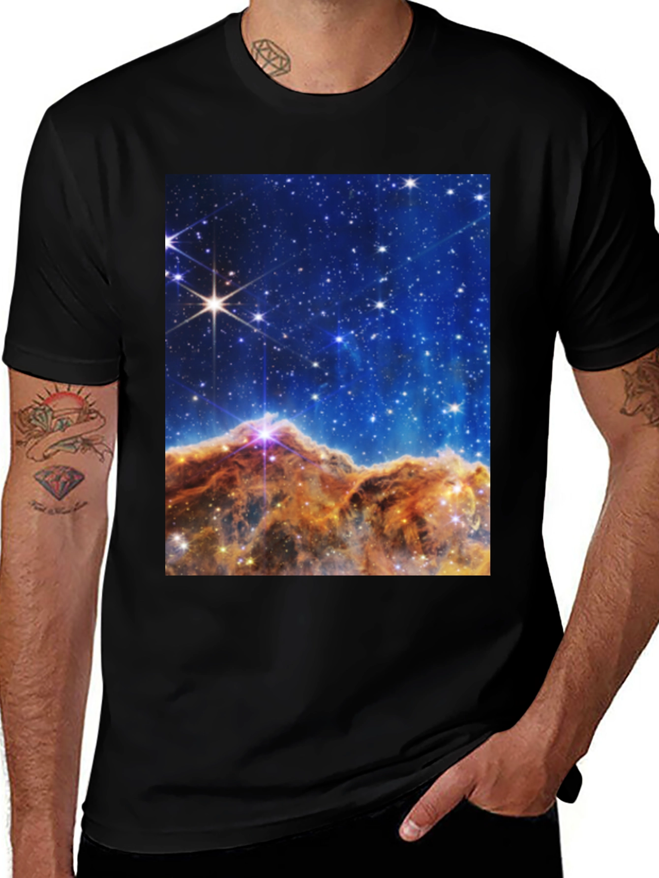 Variant 6 of Nebula Print Black T-Shirt