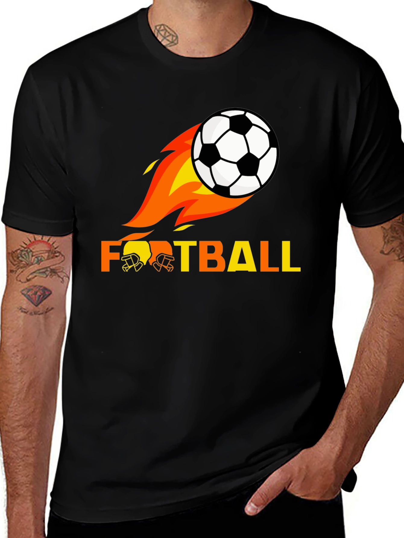 Variant 23 of Football Fireball Graphic T-Shirt