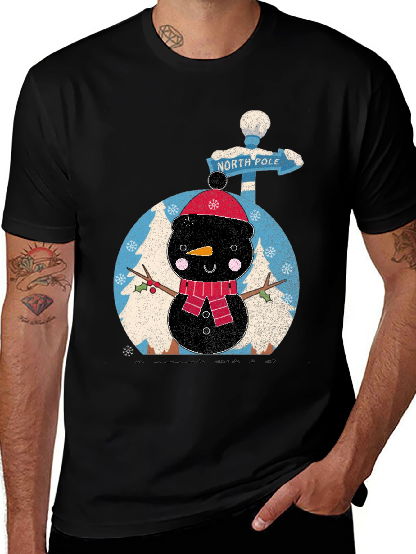 North Pole Snowman Graphic Tee