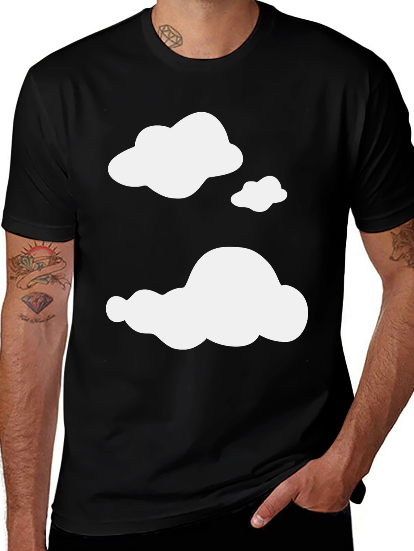 Variant 13 of Cloud Print Black T-Shirt