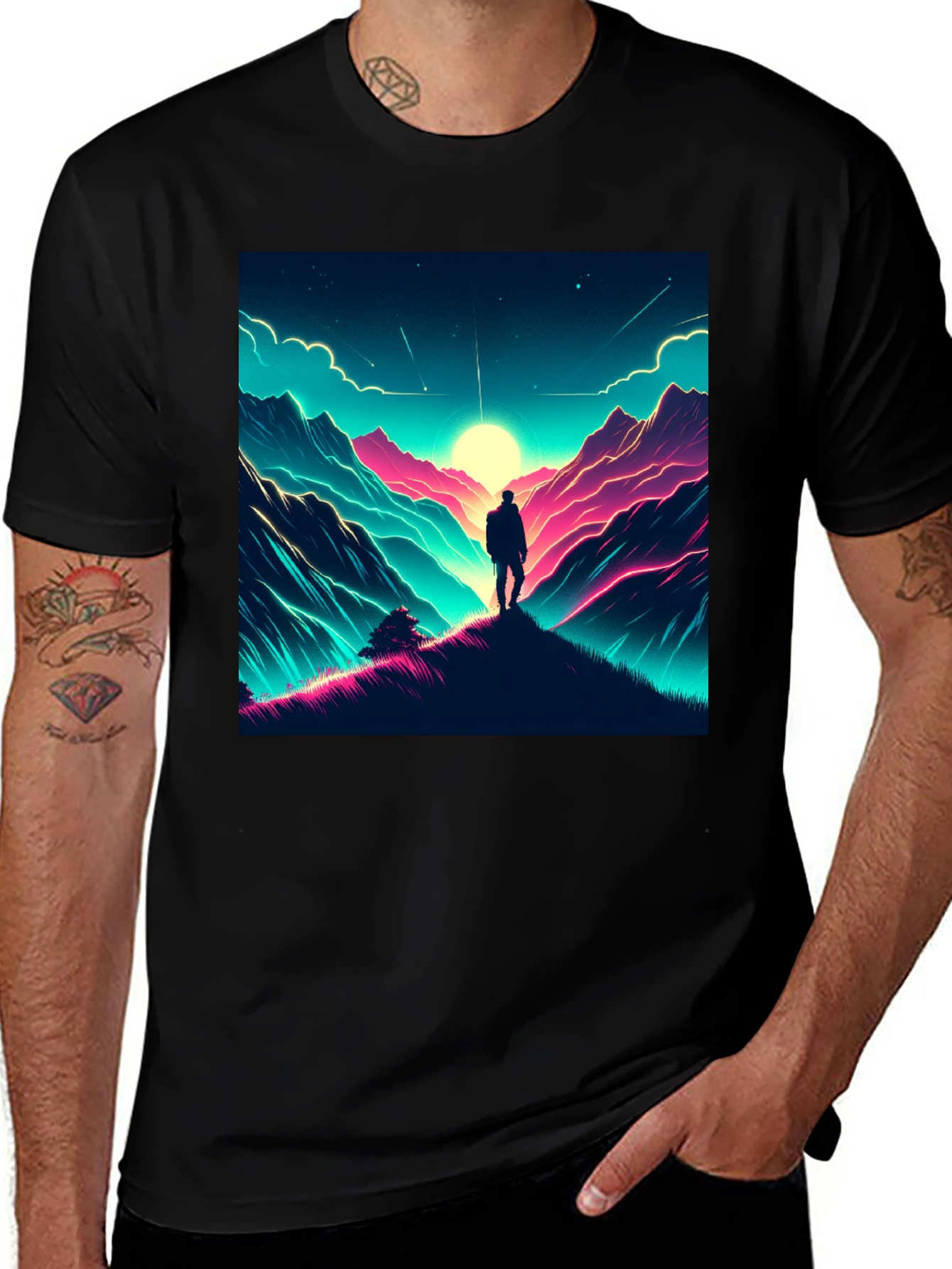 Variant 20 of Neon Mountains Graphic Tee
