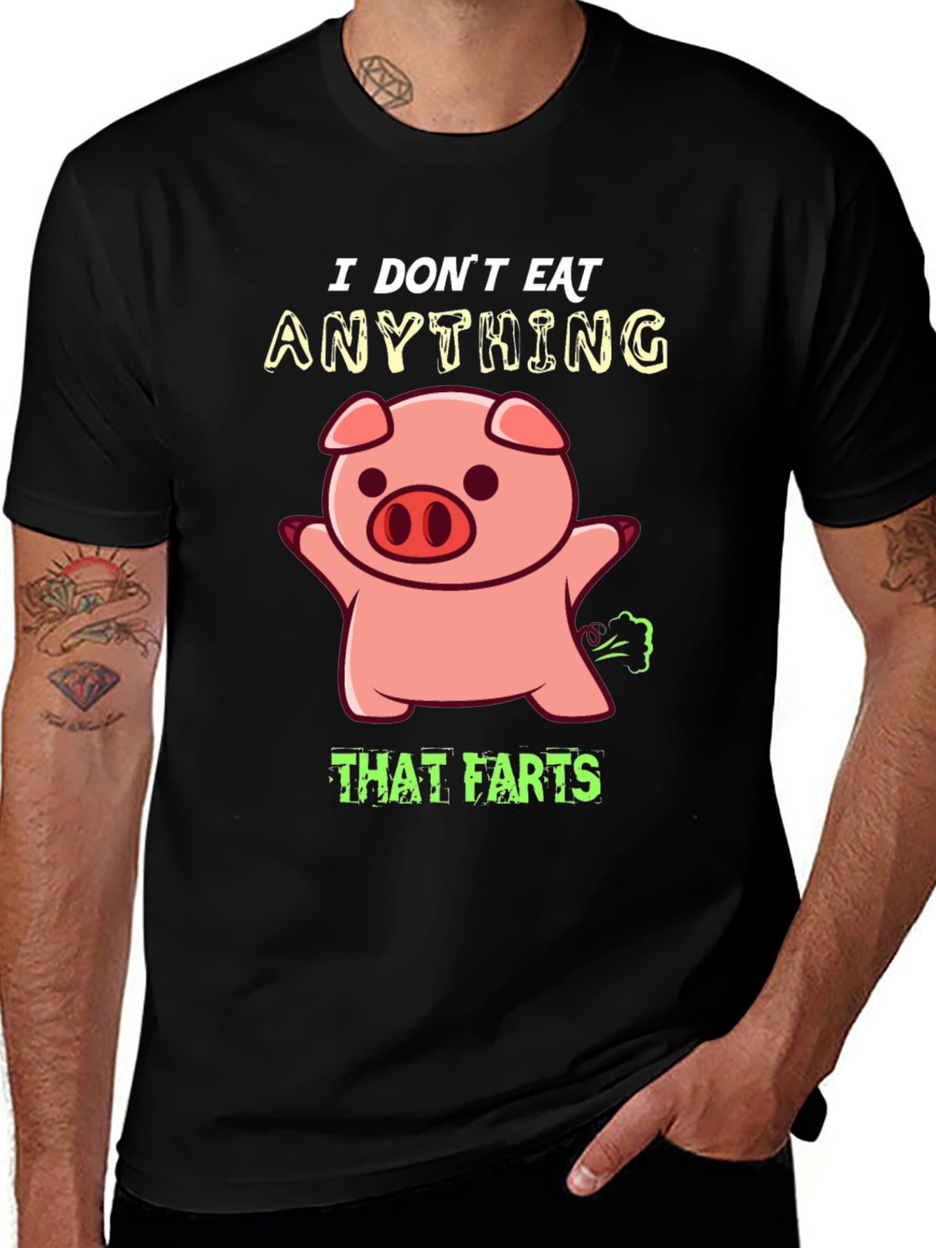 Variant 22 of Funny Vegan T-Shirt - I Don't Eat Anything That Farts