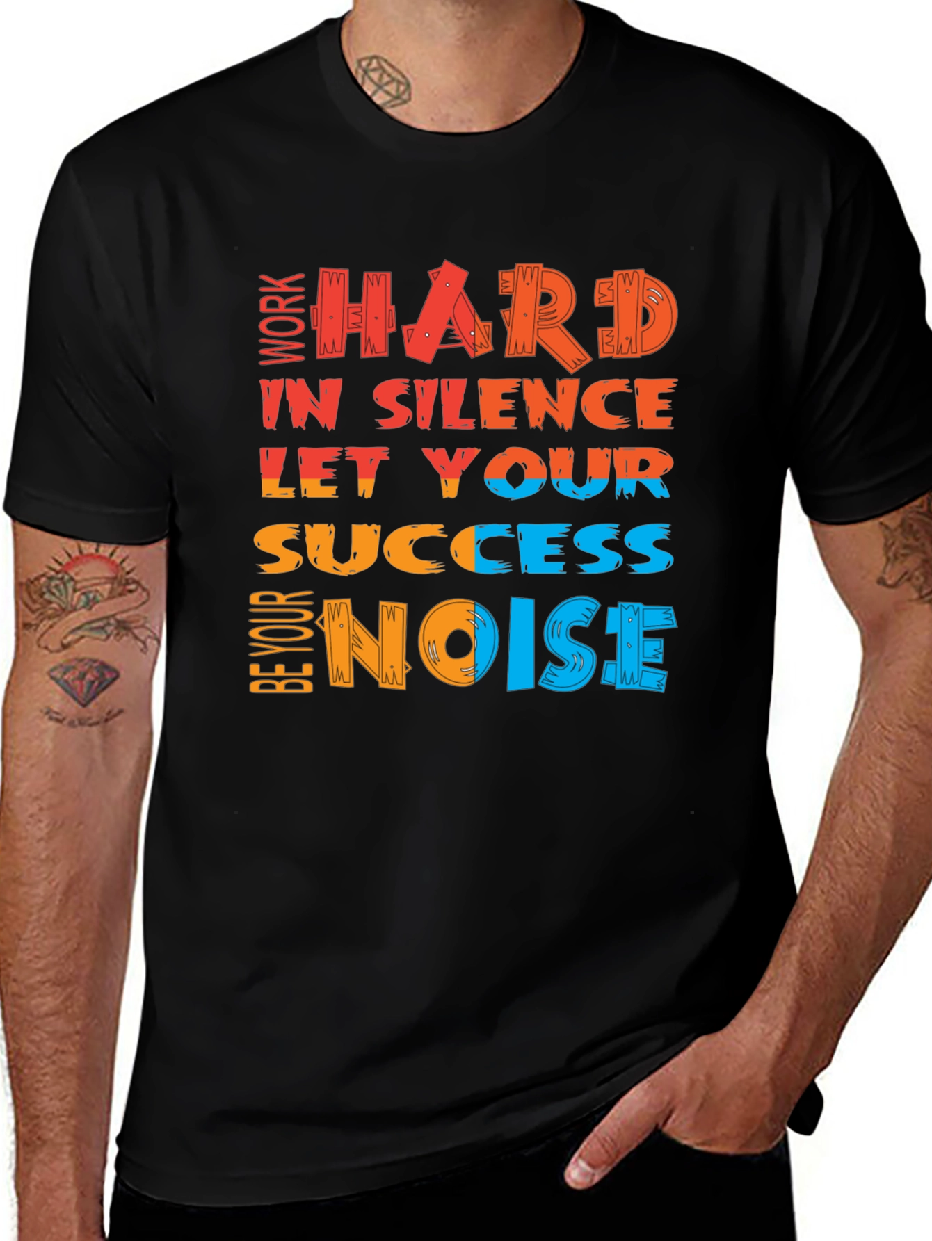 Variant 18 of Motivational T-Shirt - Work Hard In Silence Tee