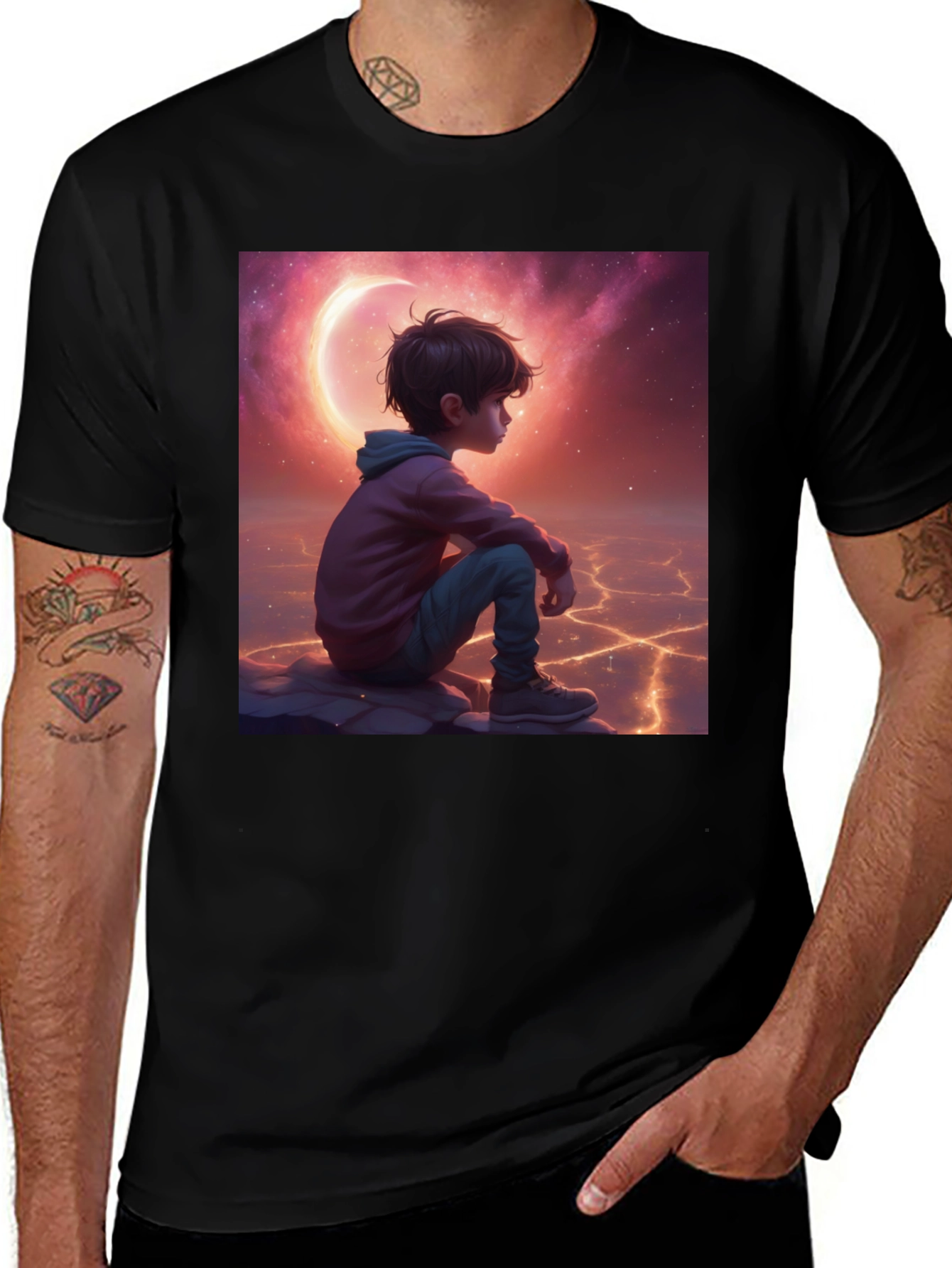 Variant 22 of Boy Moon Gazing Graphic Tee
