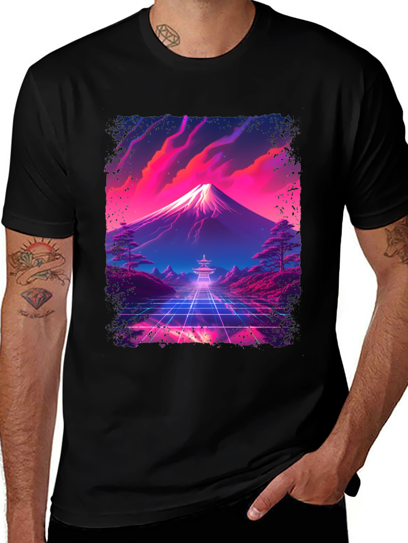 Variant 22 of Vaporwave Fuji Mountain T-Shirt