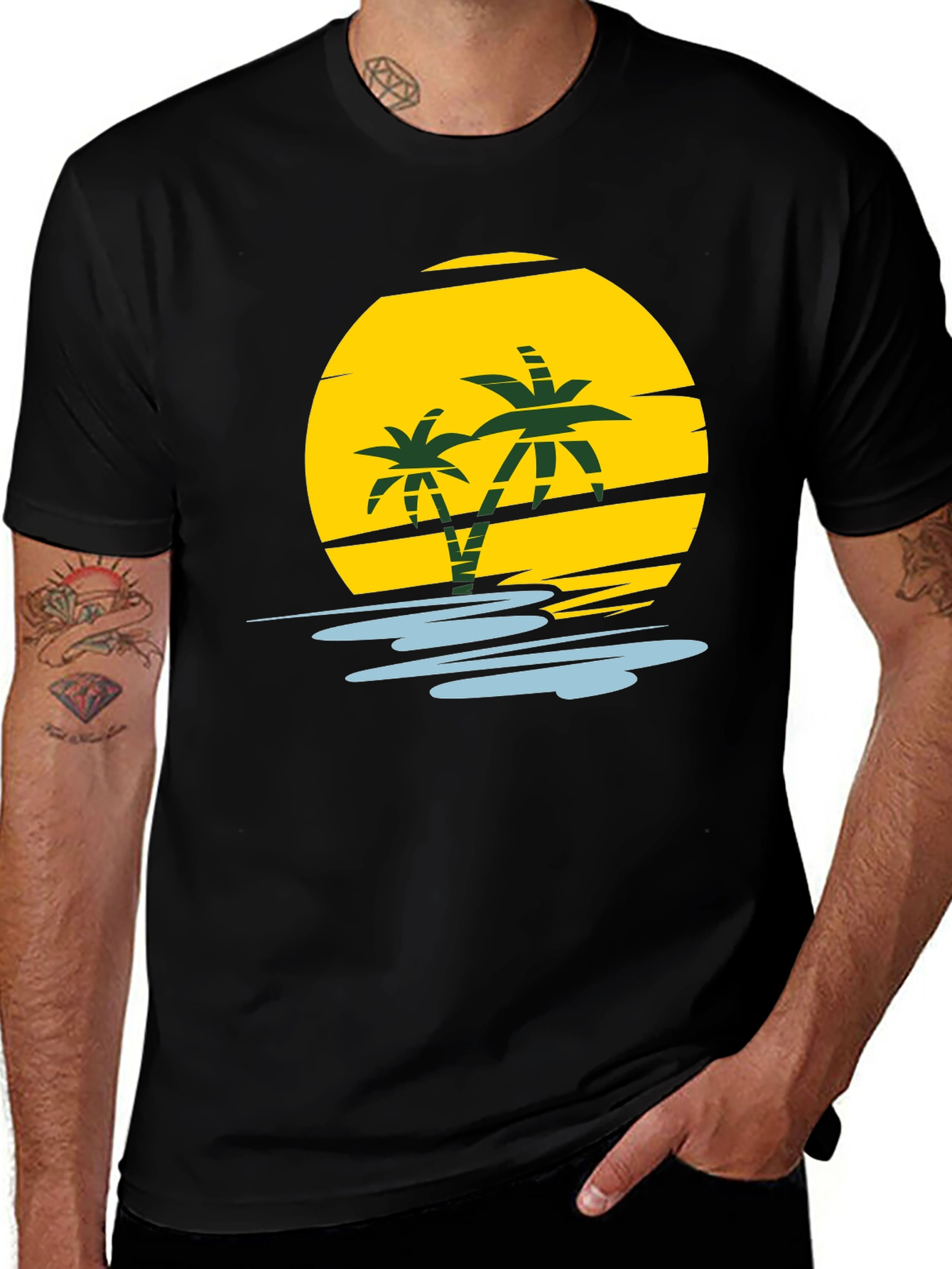 Variant 20 of Tropical Sunset Palm Tree Graphic T-Shirt