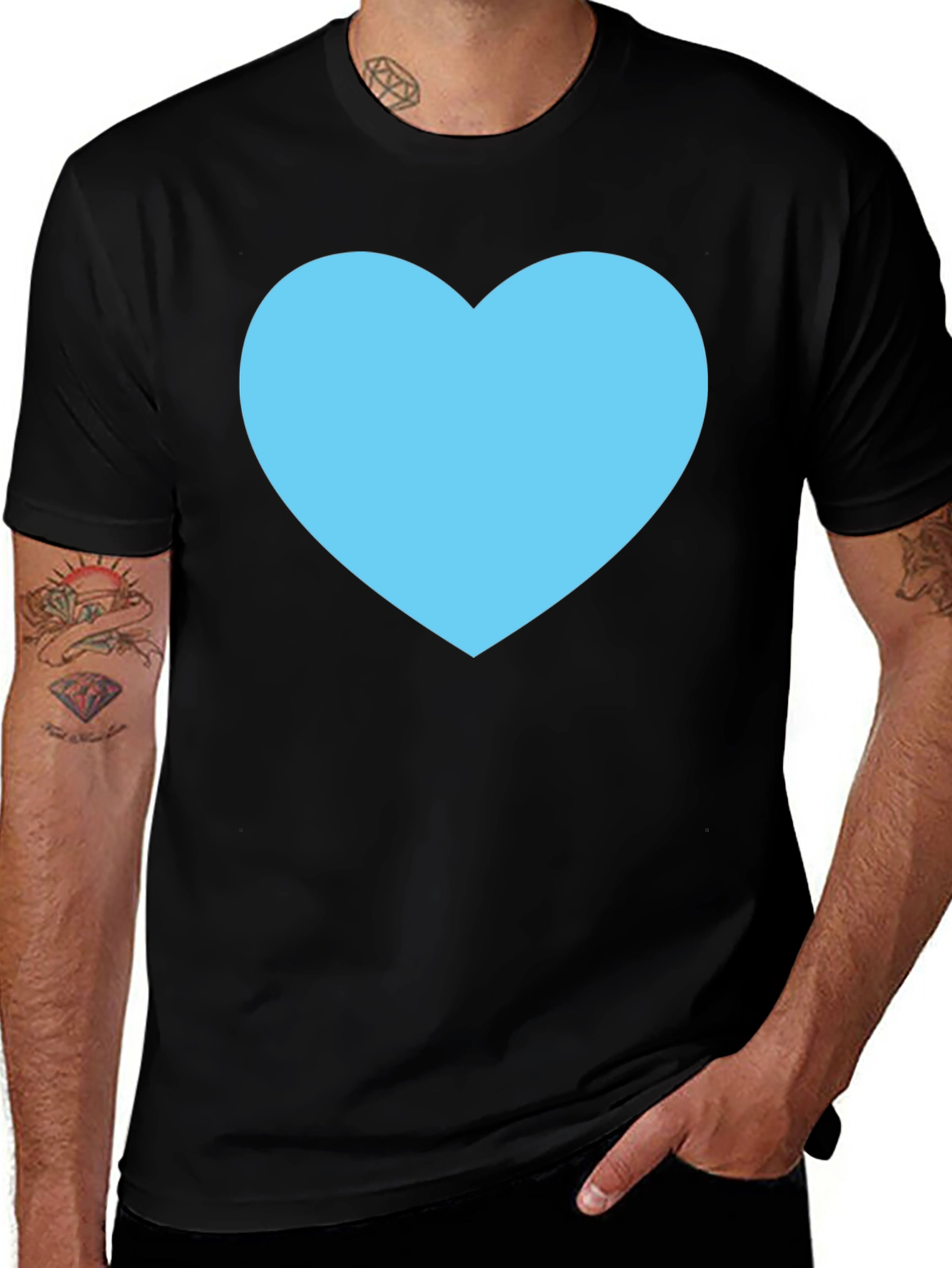 Variant 9 of Heart Graphic Black T-Shirt
