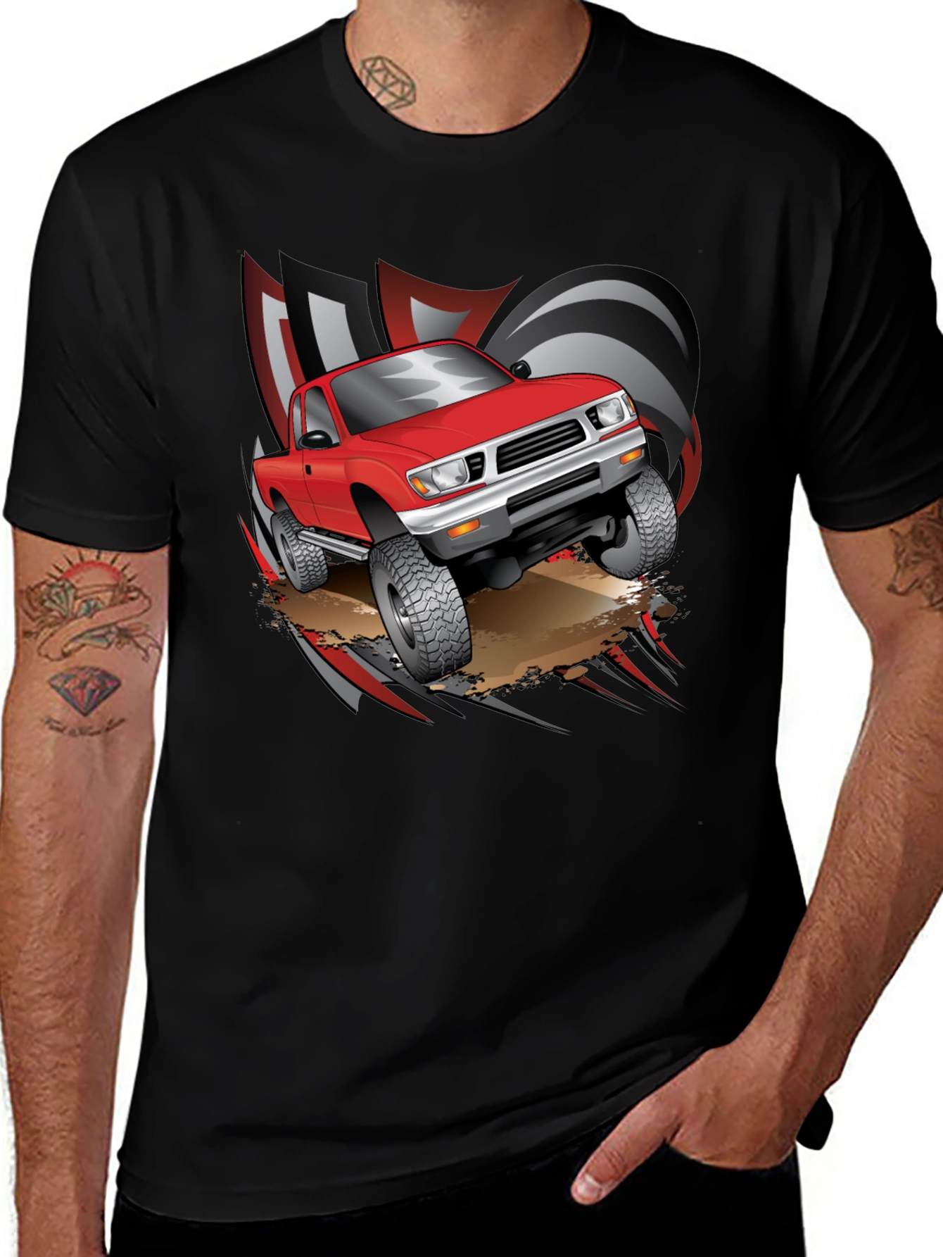 Variant 16 of Red Truck Graphic Tee - Off Road Adventure T-Shirt
