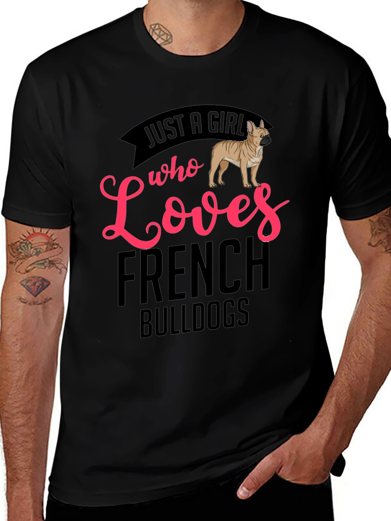 Variant 7 of Girl Who Loves French Bulldogs T-Shirt