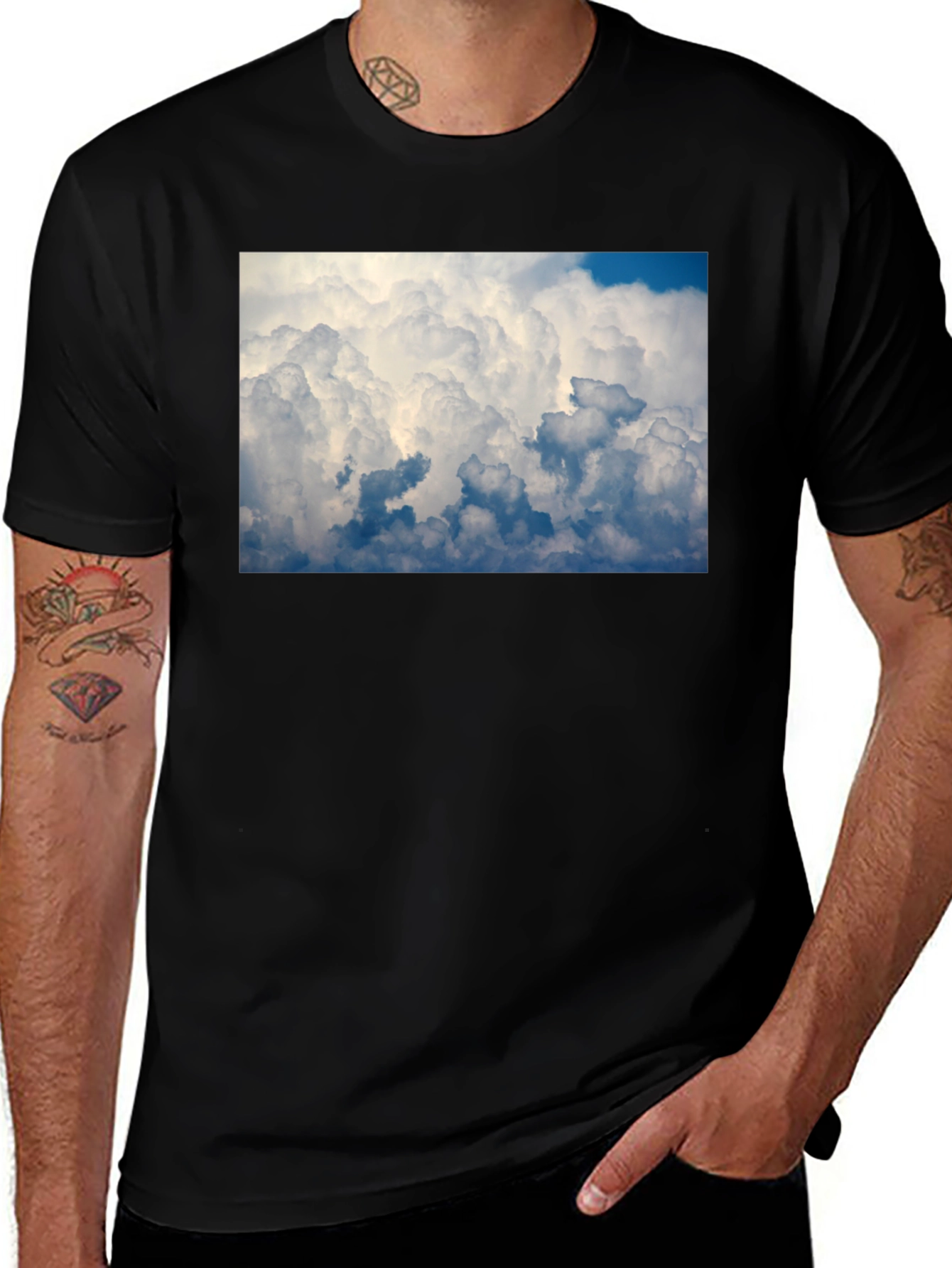Variant 3 of Cloudscape Graphic Tee - Men's Black T-Shirt