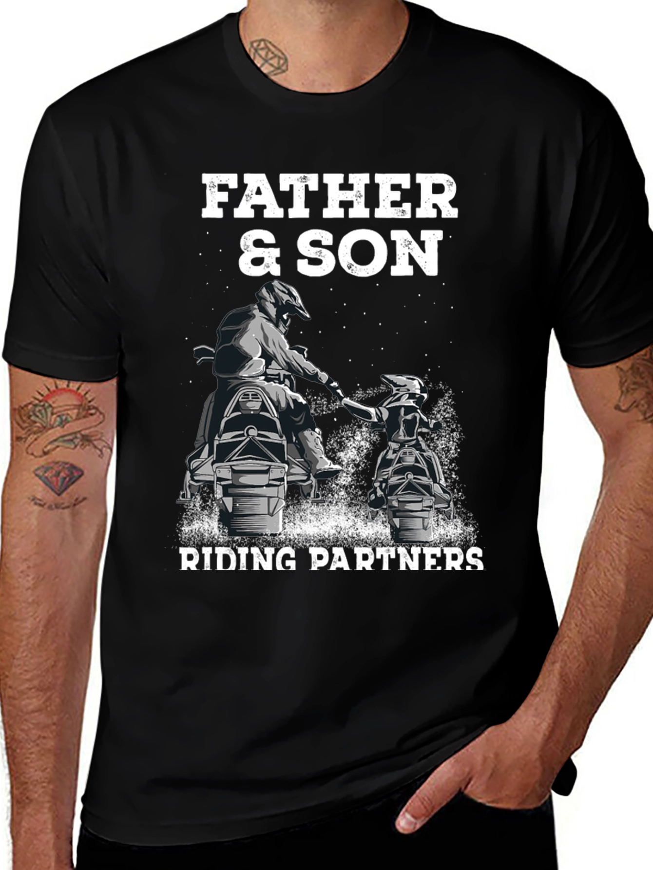 Father & Son Riding Partners Black T-Shirt