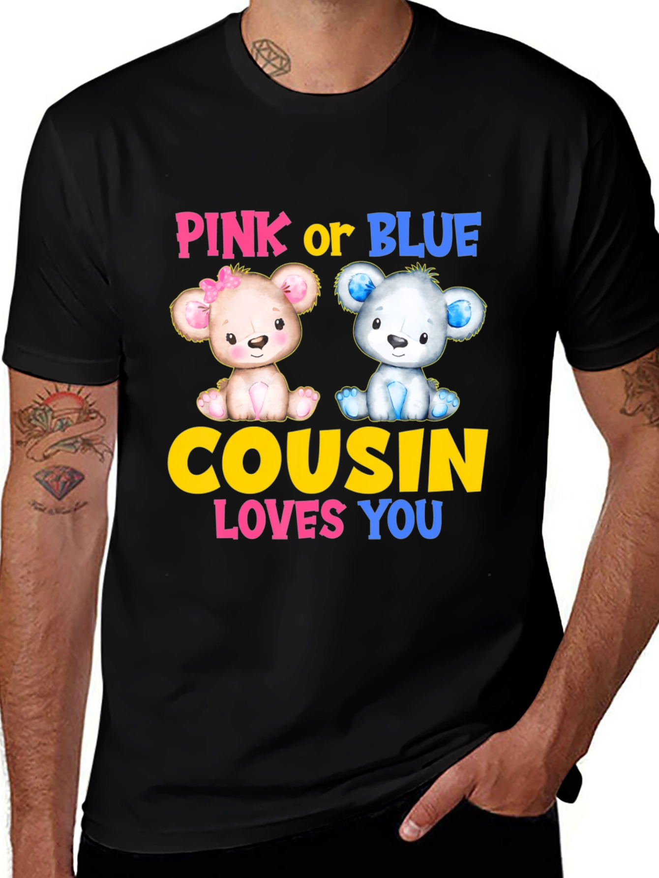 Variant 7 of Pink or Blue Cousin Loves You Baby Reveal T-Shirt