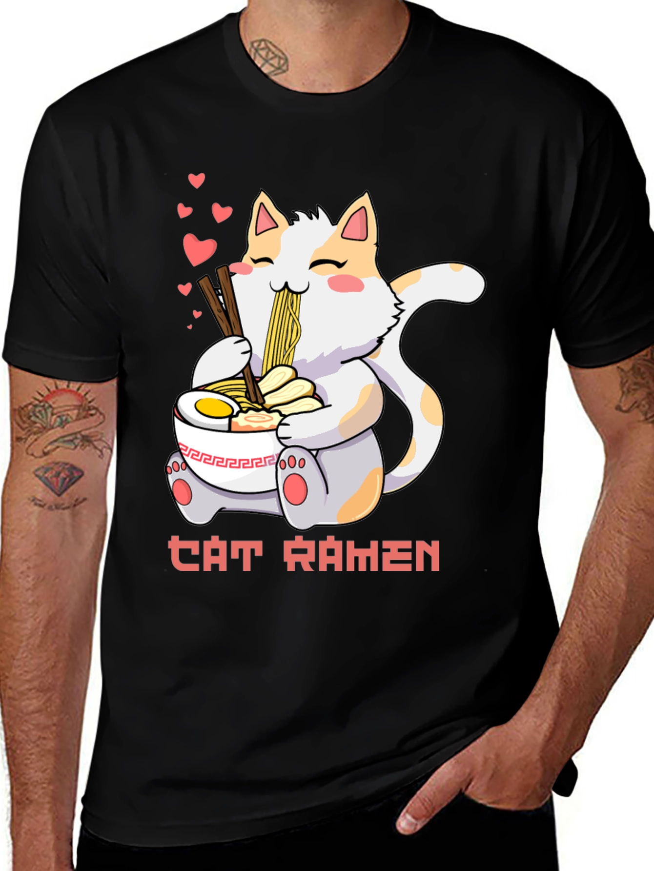Variant 29 of Cat Ramen T-Shirt: Cute Anime Style Tee