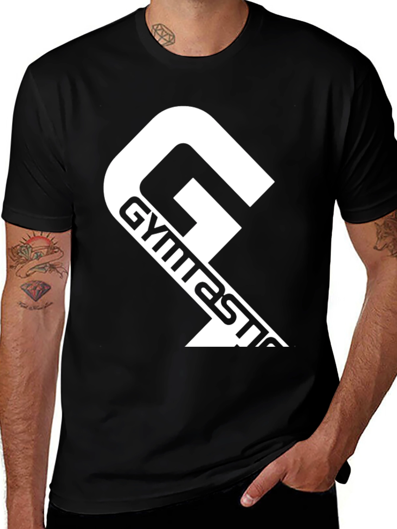 Variant 4 of Gymnastics Graphic Black T-Shirt