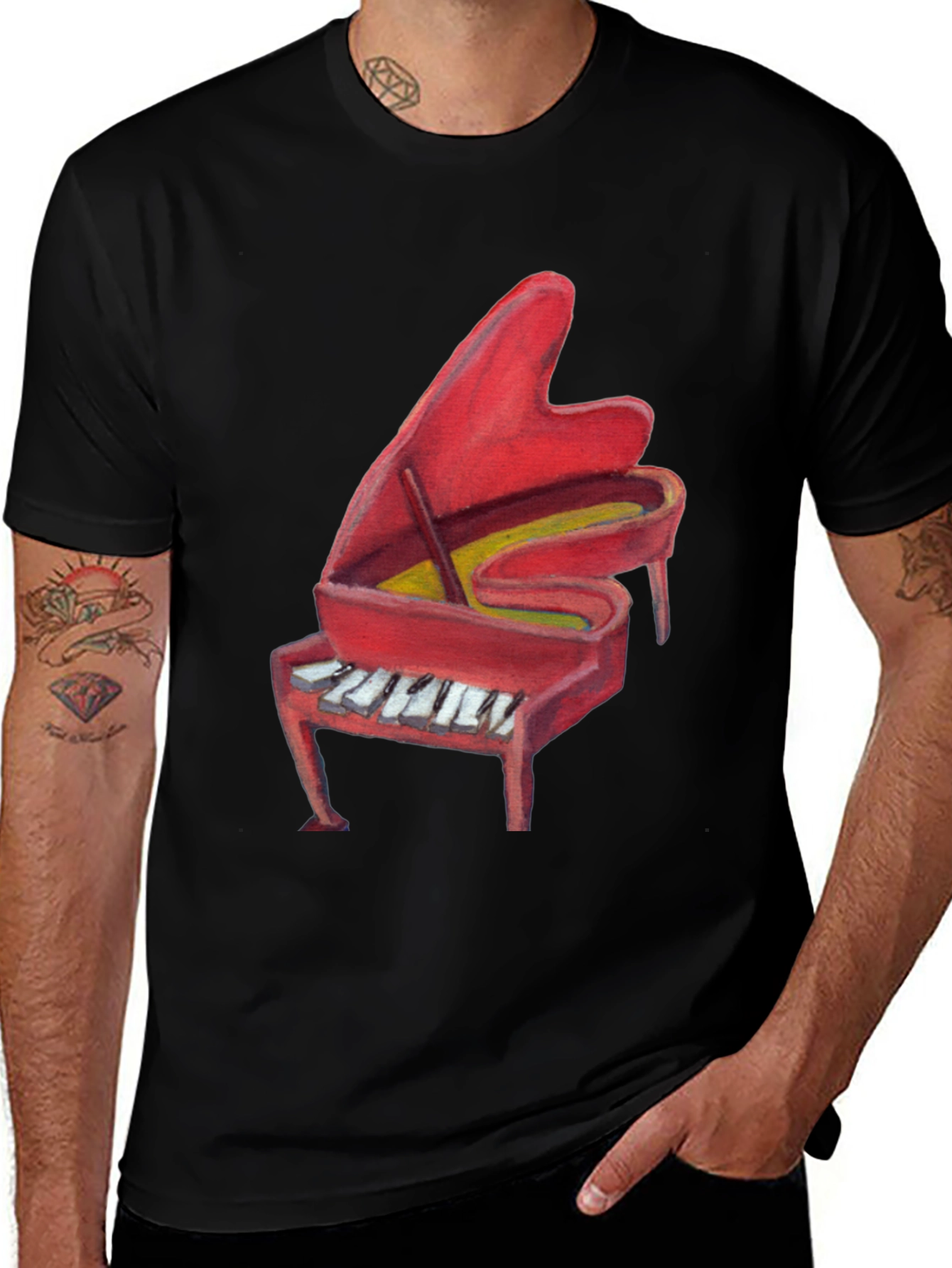 Variant 22 of Red Piano Graphic Print T-Shirt