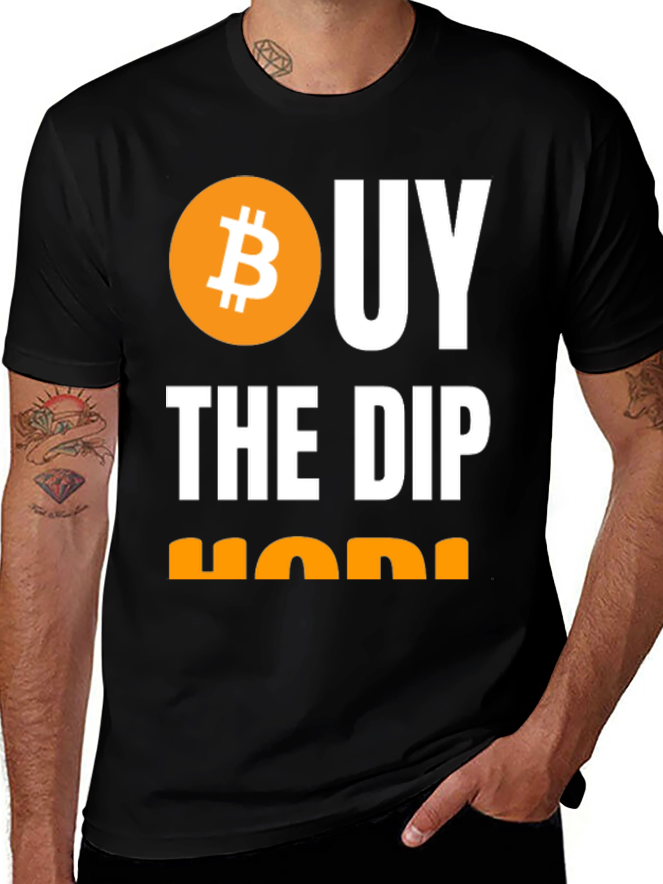 Variant 18 of Buy The Dip HODL Crypto Bitcoin T-Shirt