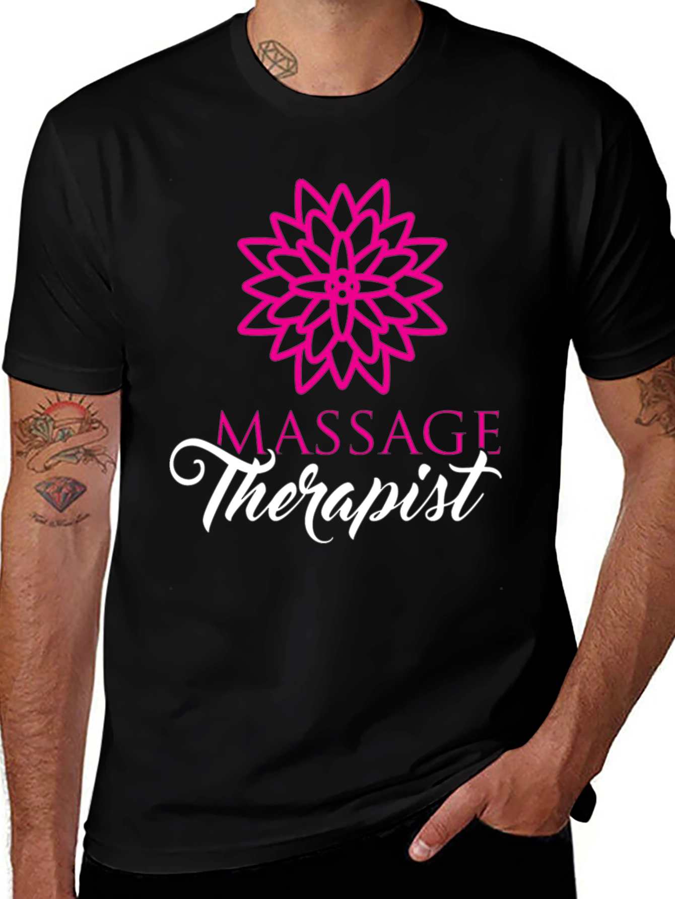 Variant 23 of Massage Therapist Graphic Tee - Black