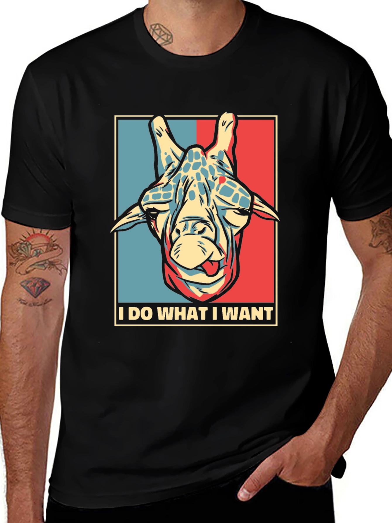 Variant 17 of I DO WHAT I WANT Giraffe T-Shirt