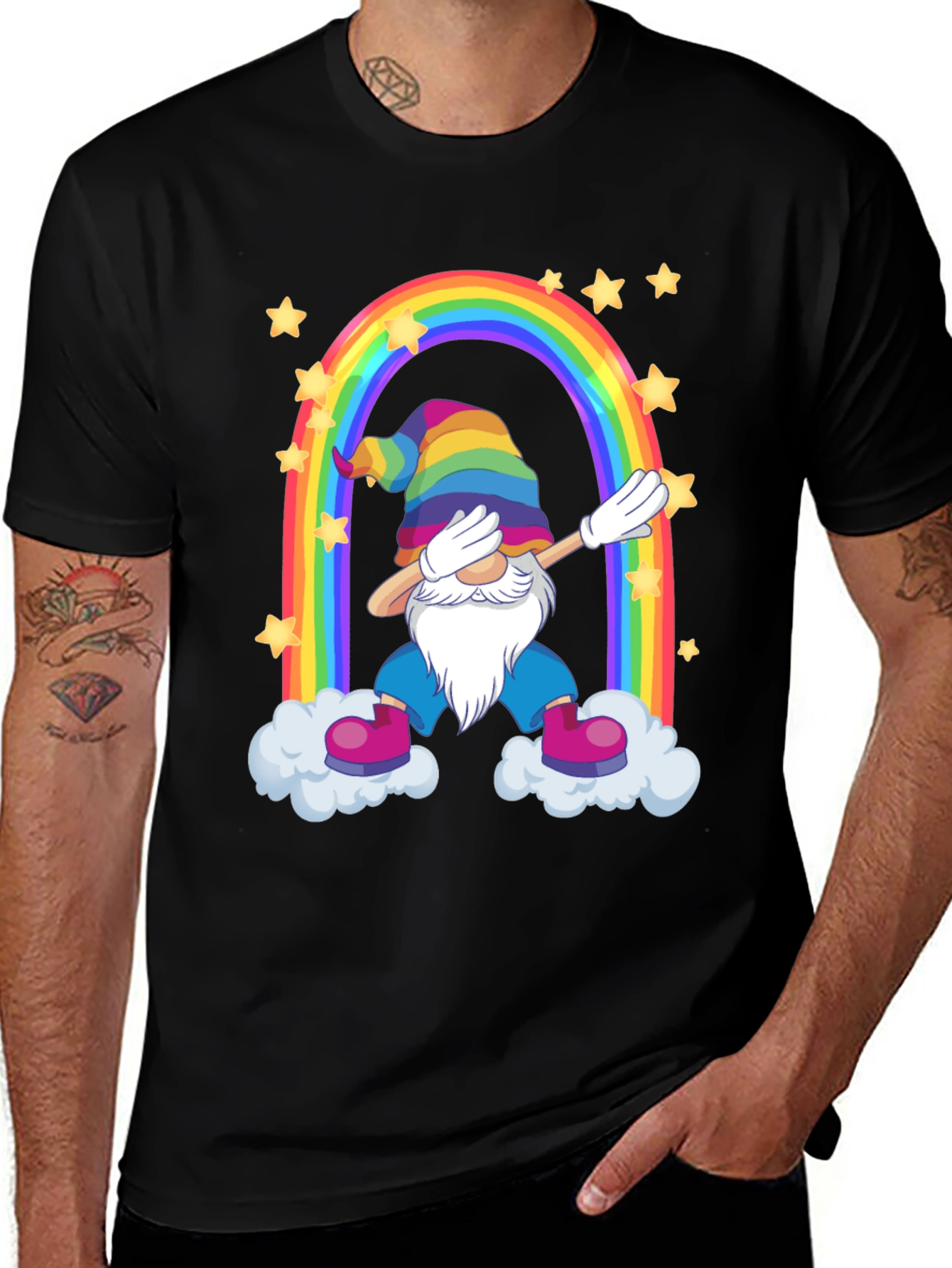 Variant 10 of Rainbow Gnome Dab T-Shirt