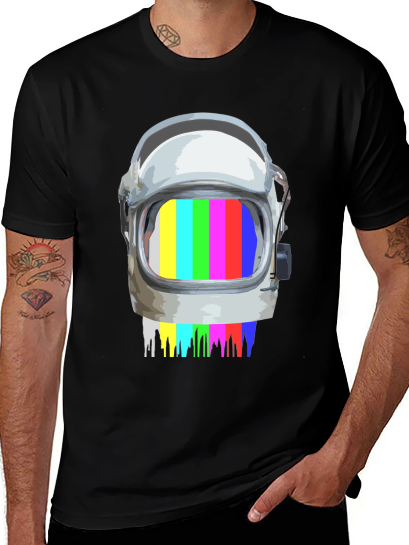 Variant 30 of Retro Astronaut Helmet Glitch T-Shirt