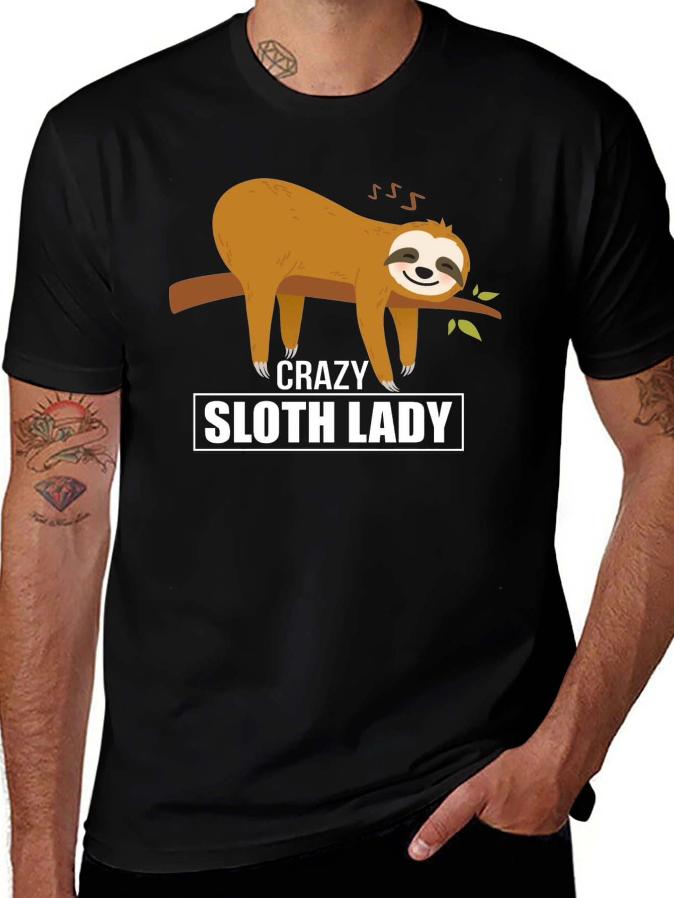 Variant 12 of Crazy Sloth Lady Graphic Tee