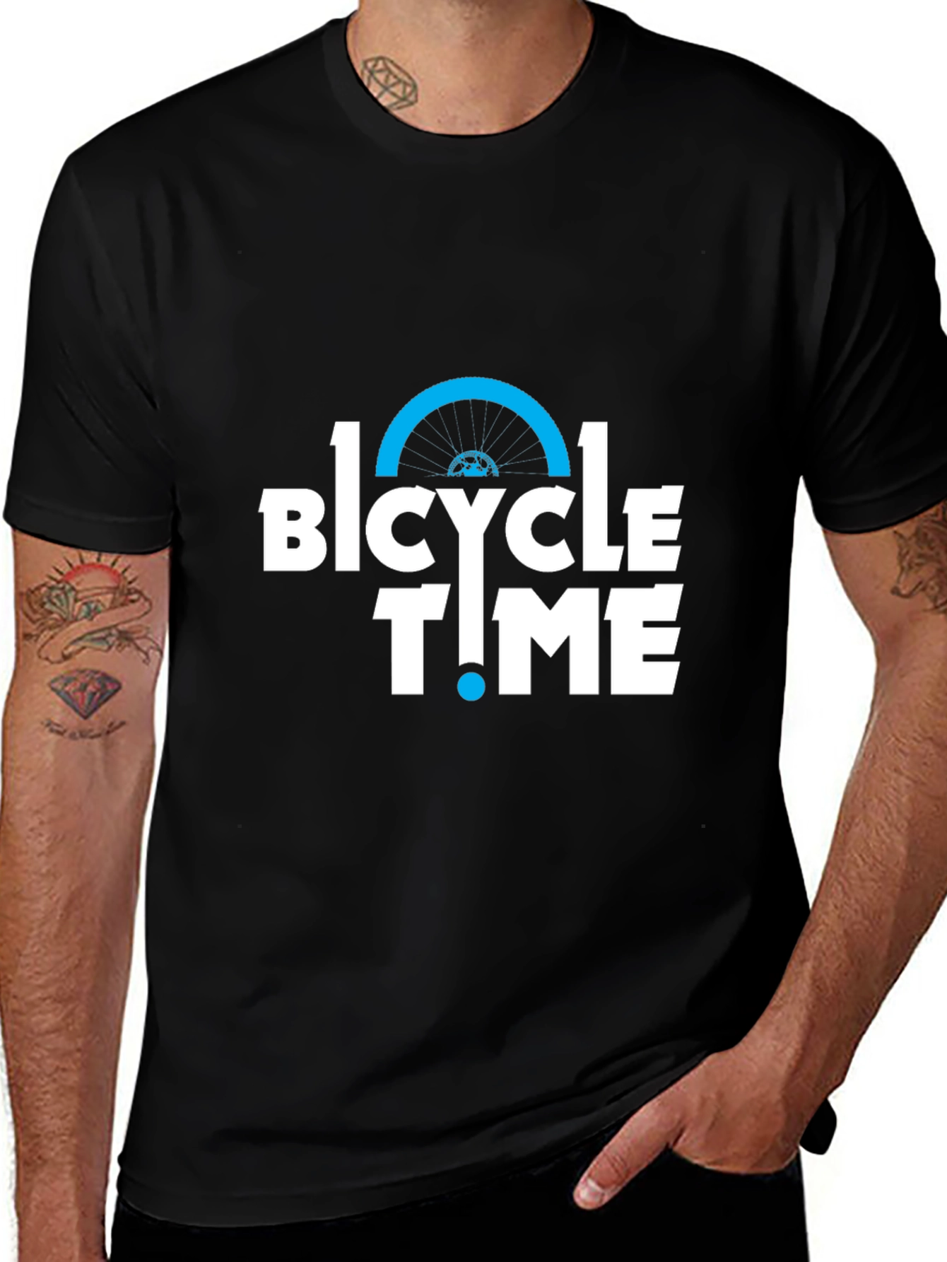 Variant 22 of Bicycle Time Graphic Tee - Black Cotton T-Shirt