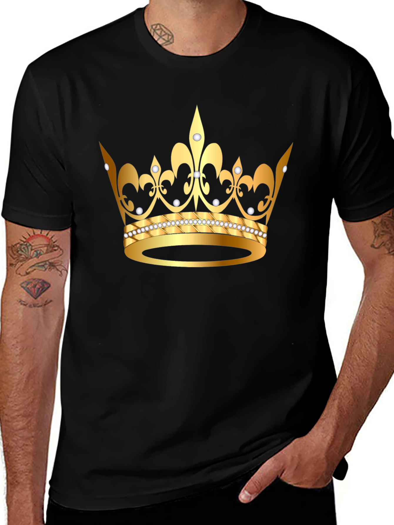 Variant 7 of Gold Crown Graphic Tee - King/Queen Style