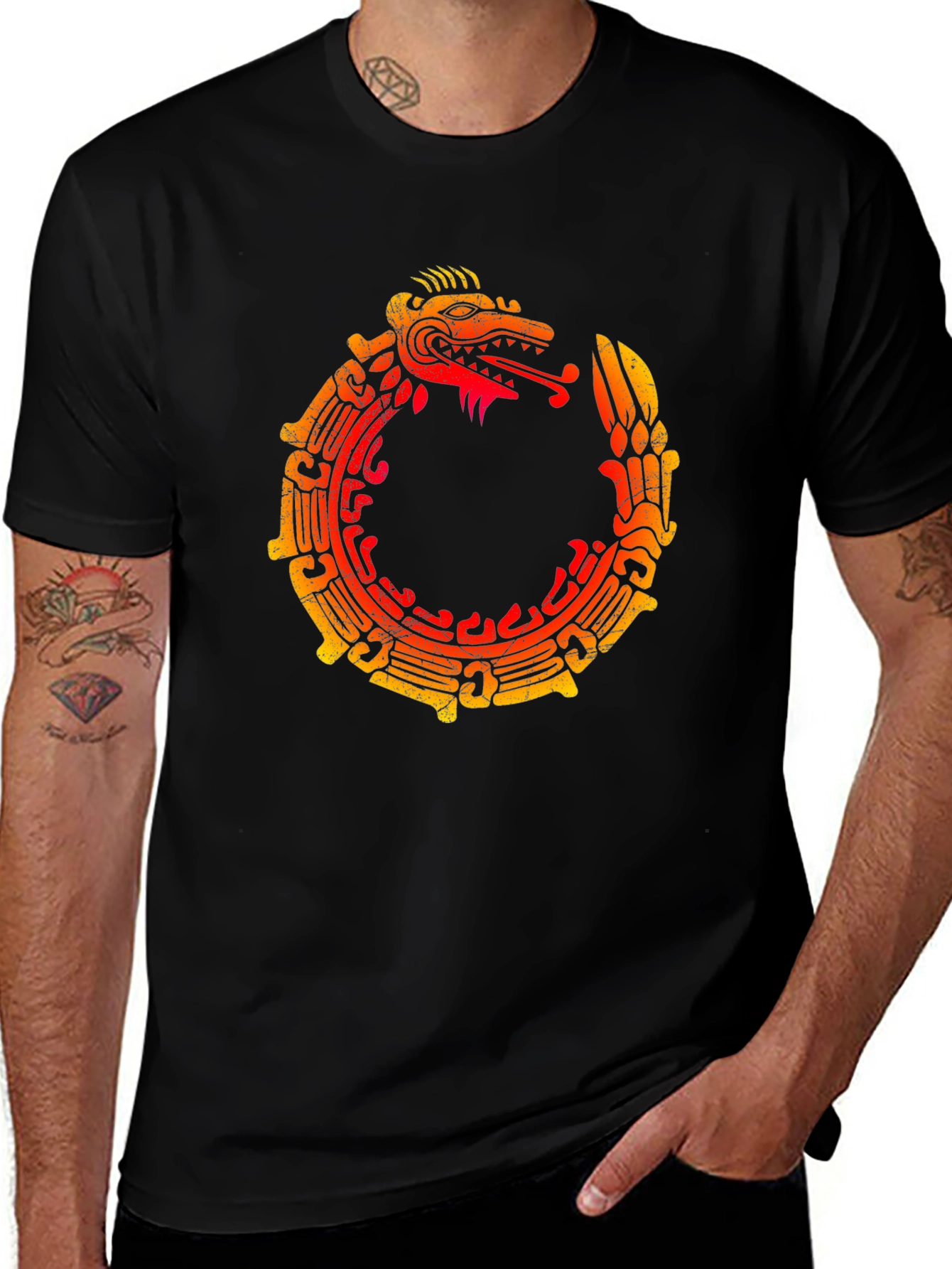Ouroboros Serpent Graphic Tee - Black