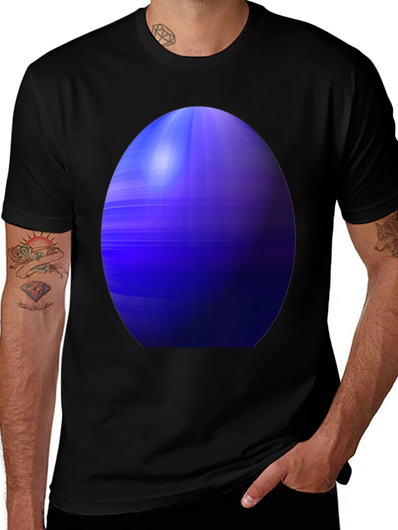 Variant 8 of Abstract Blue Orb Graphic Tee