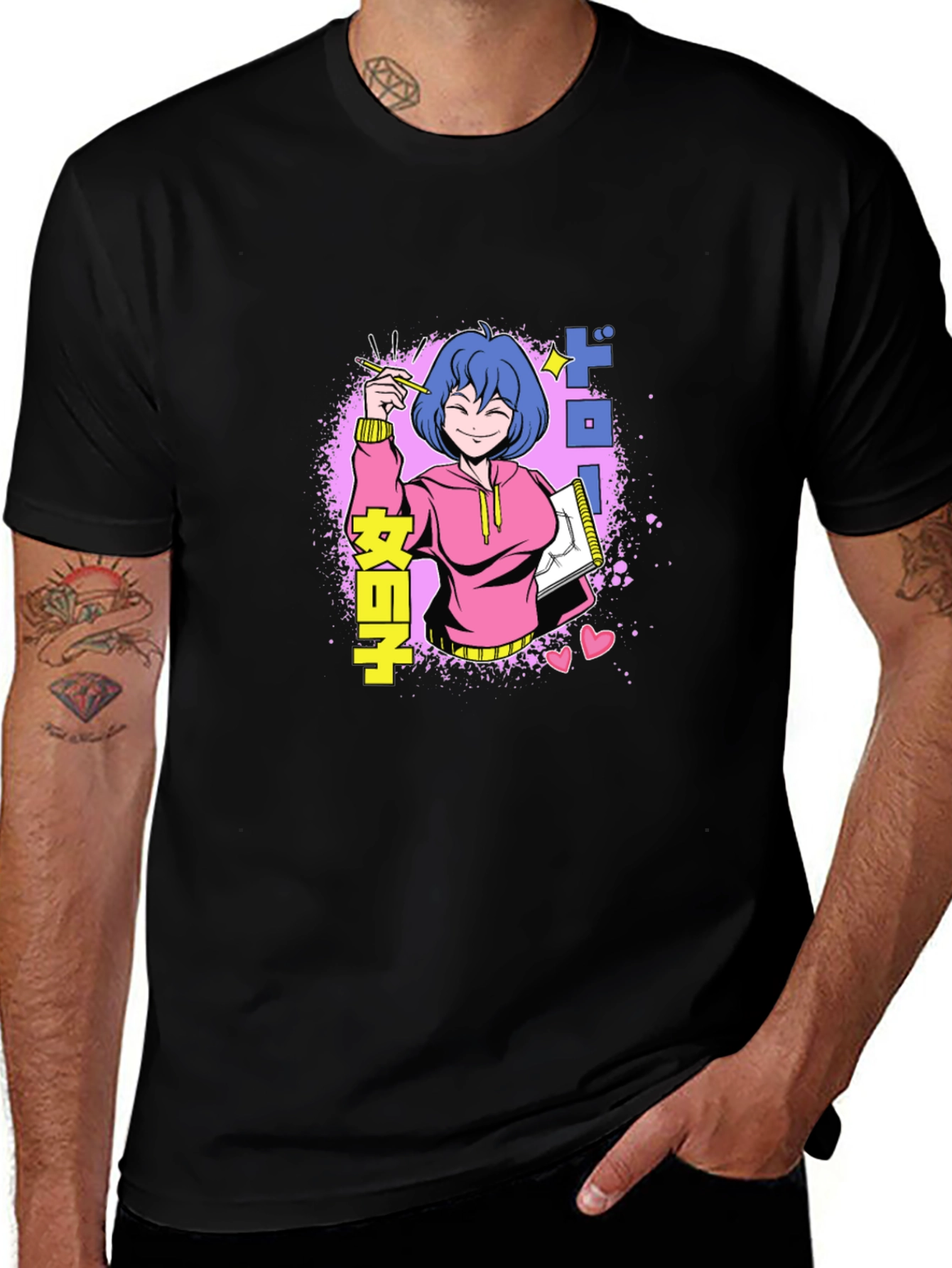 Variant 22 of Anime Girl Drawing T-Shirt - Unique Graphic Tee