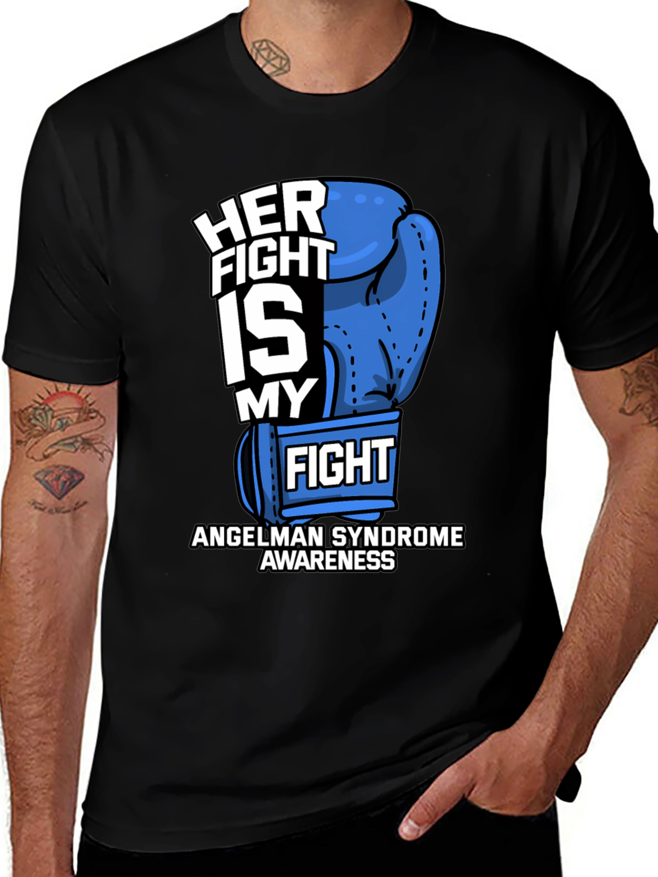 Variant 13 of Angelman Syndrome Awareness T-Shirt Her Fight Is My Fight