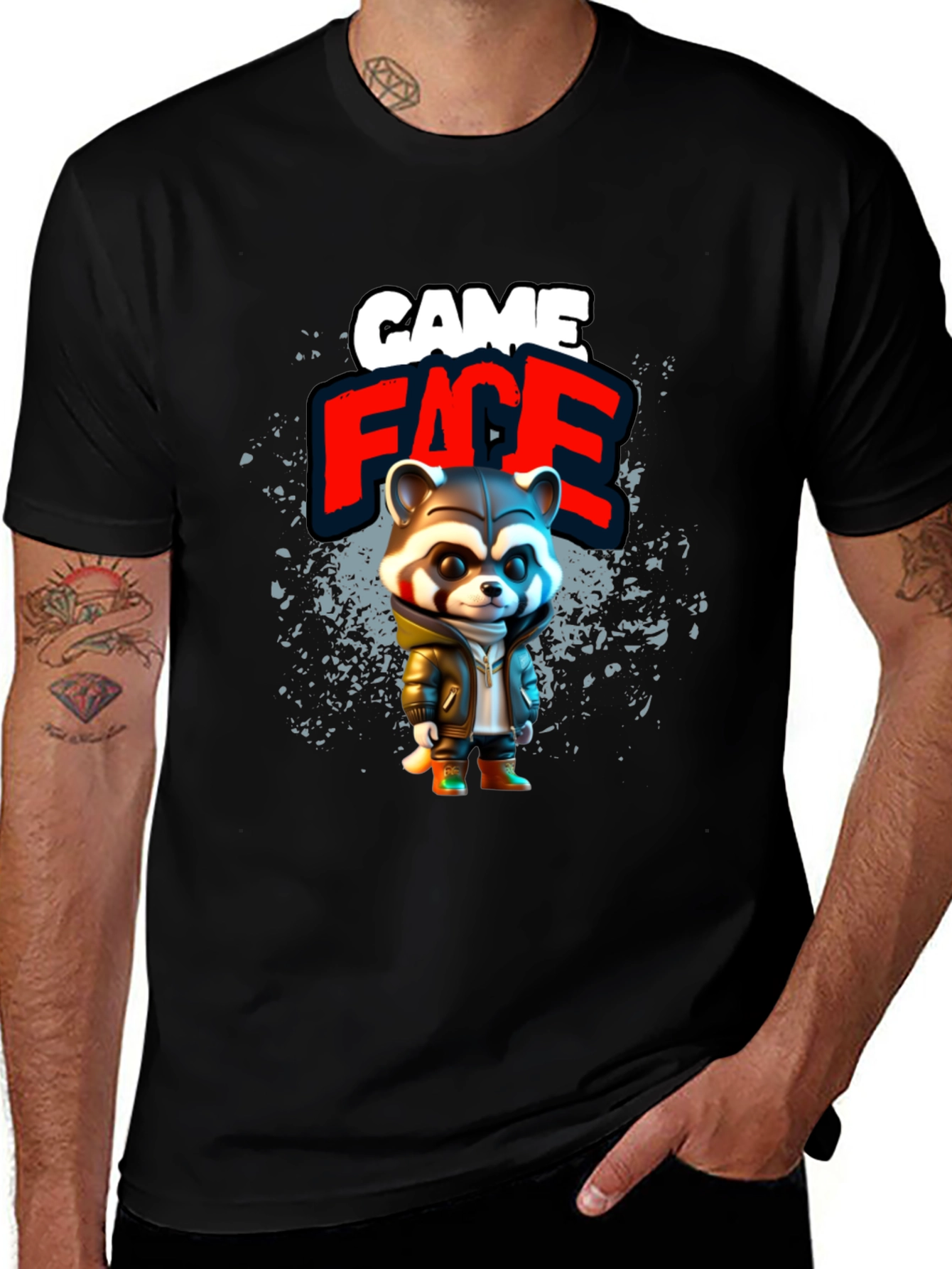 Variant 18 of Game Face Raccoon T-Shirt