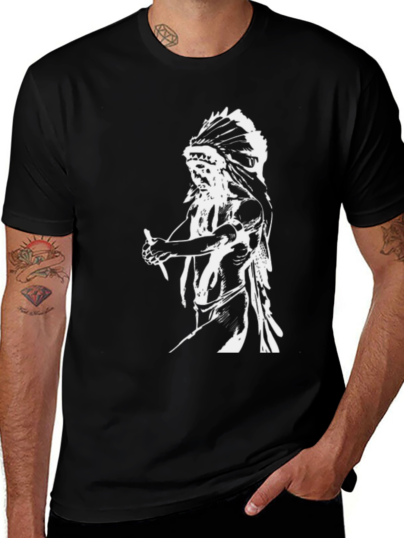 Variant 4 of Native American Chief Graphic T-Shirt