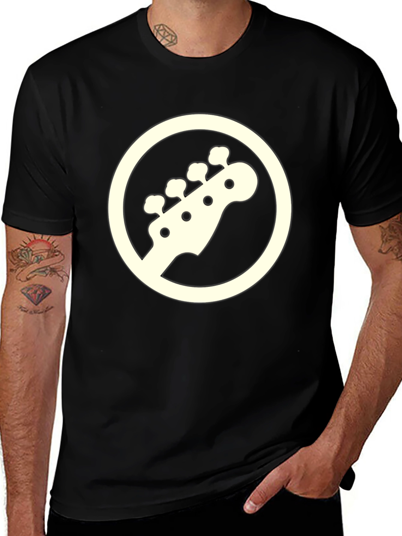 Variant 25 of Bass Guitar Headstock T-Shirt