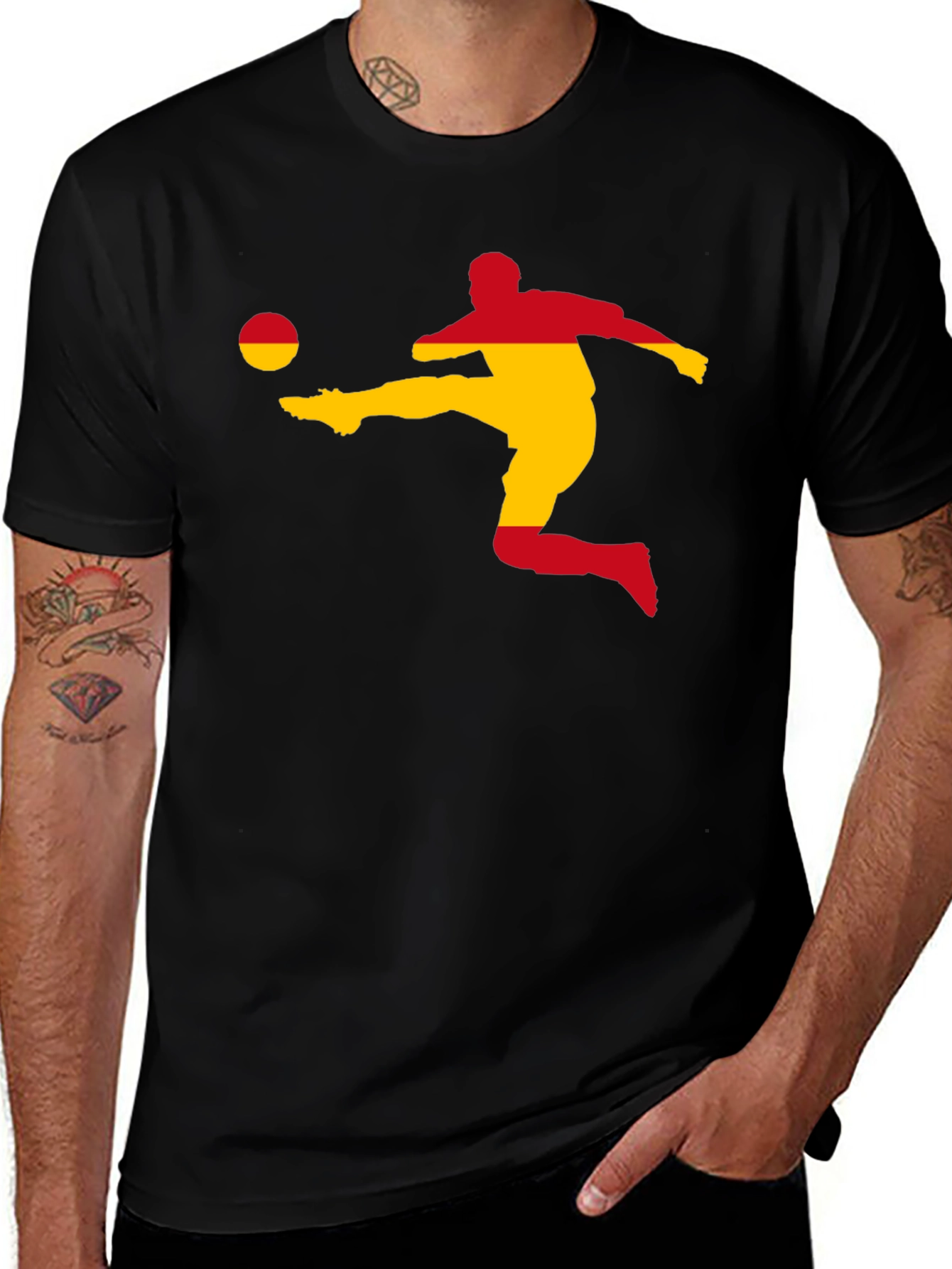 Variant 24 of Soccer Kick T-Shirt - Spain Colors Design