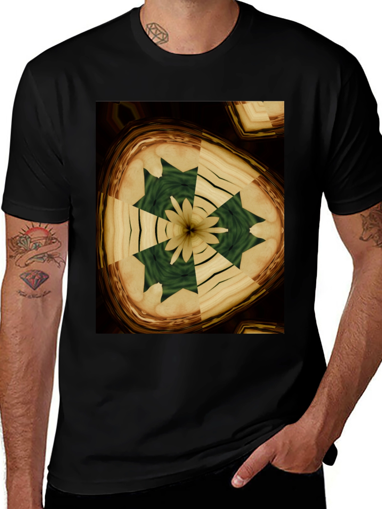 Abstract Wood Grain Graphic T-Shirt