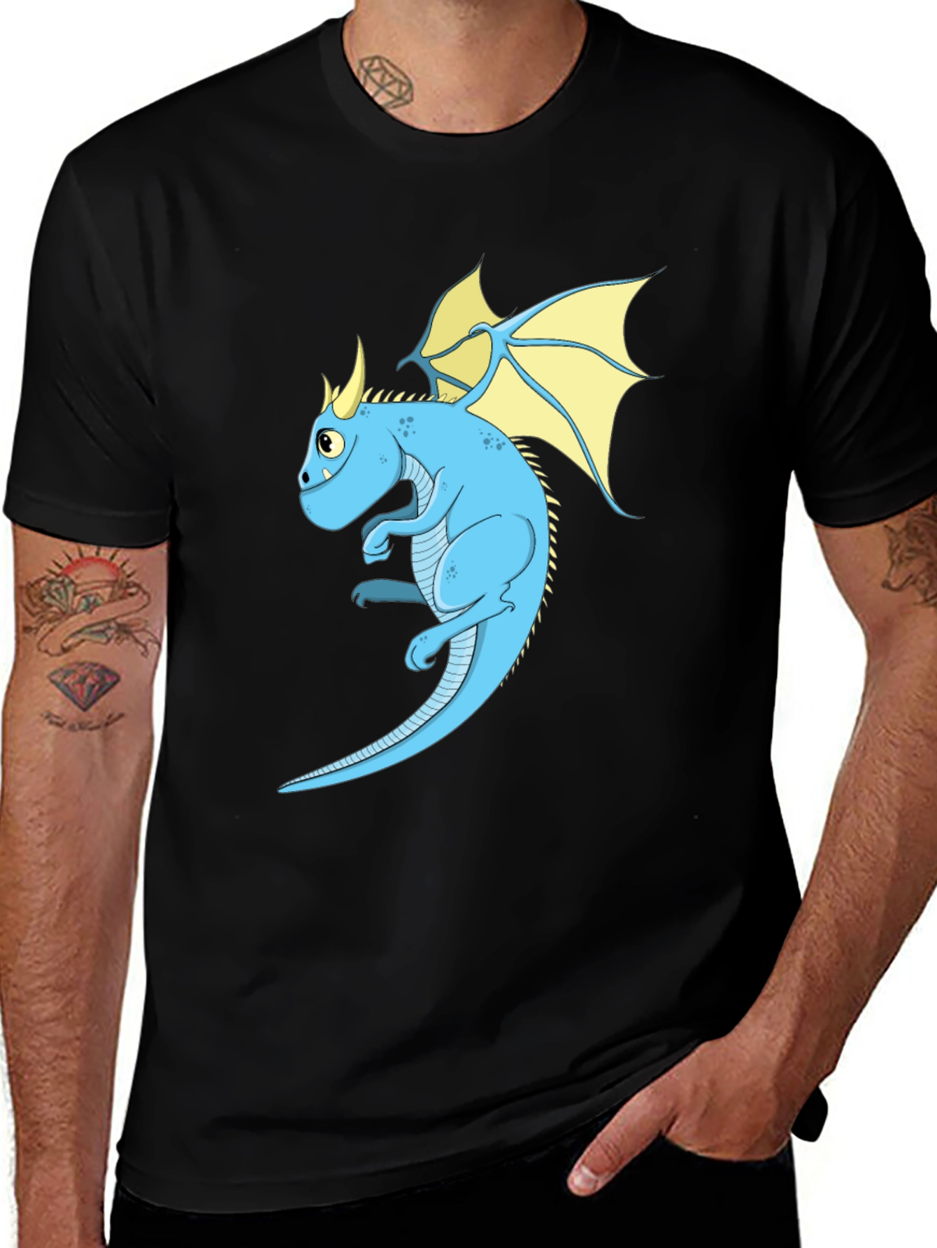 Variant 17 of Dragon Graphic Tee - Black Short Sleeve Shirt