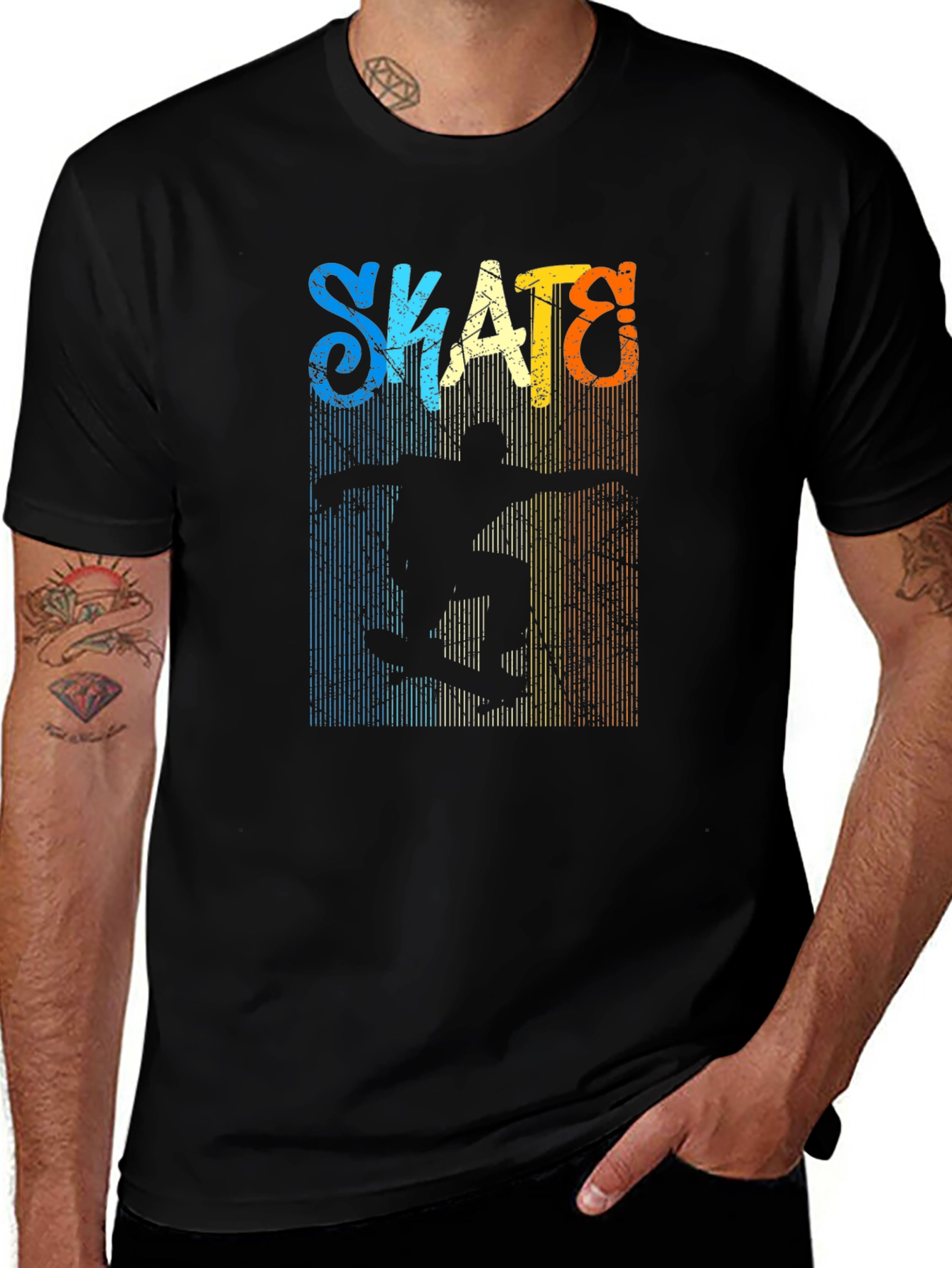 Variant 2 of Retro Skate Graphic T-Shirt - Black