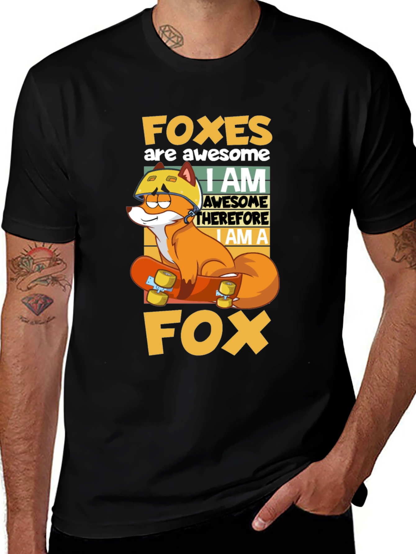 Fox Skateboard T-Shirt - Awesome Fox Design