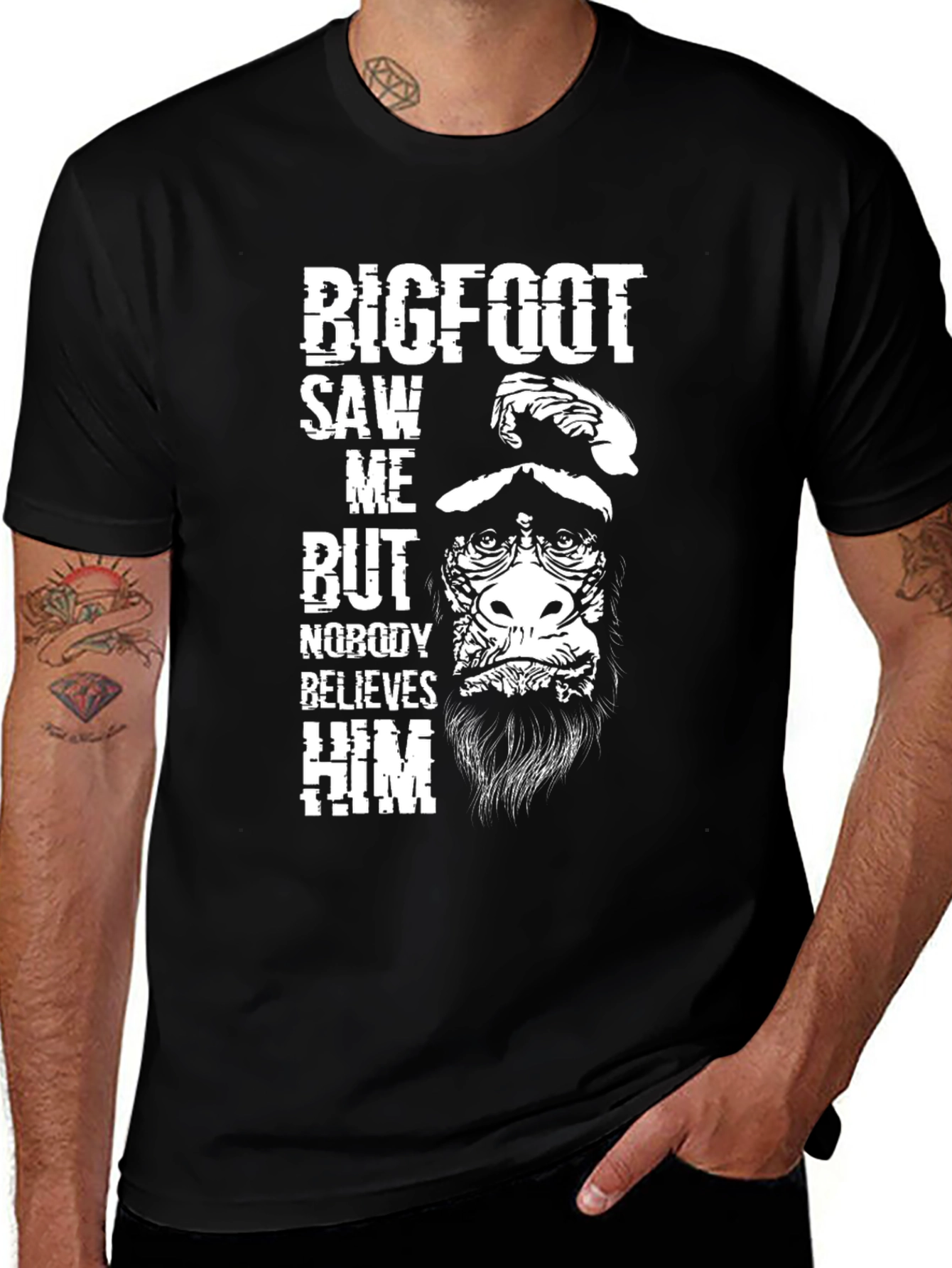 Bigfoot Saw Me T-Shirt - Funny Sasquatch Believer Tee